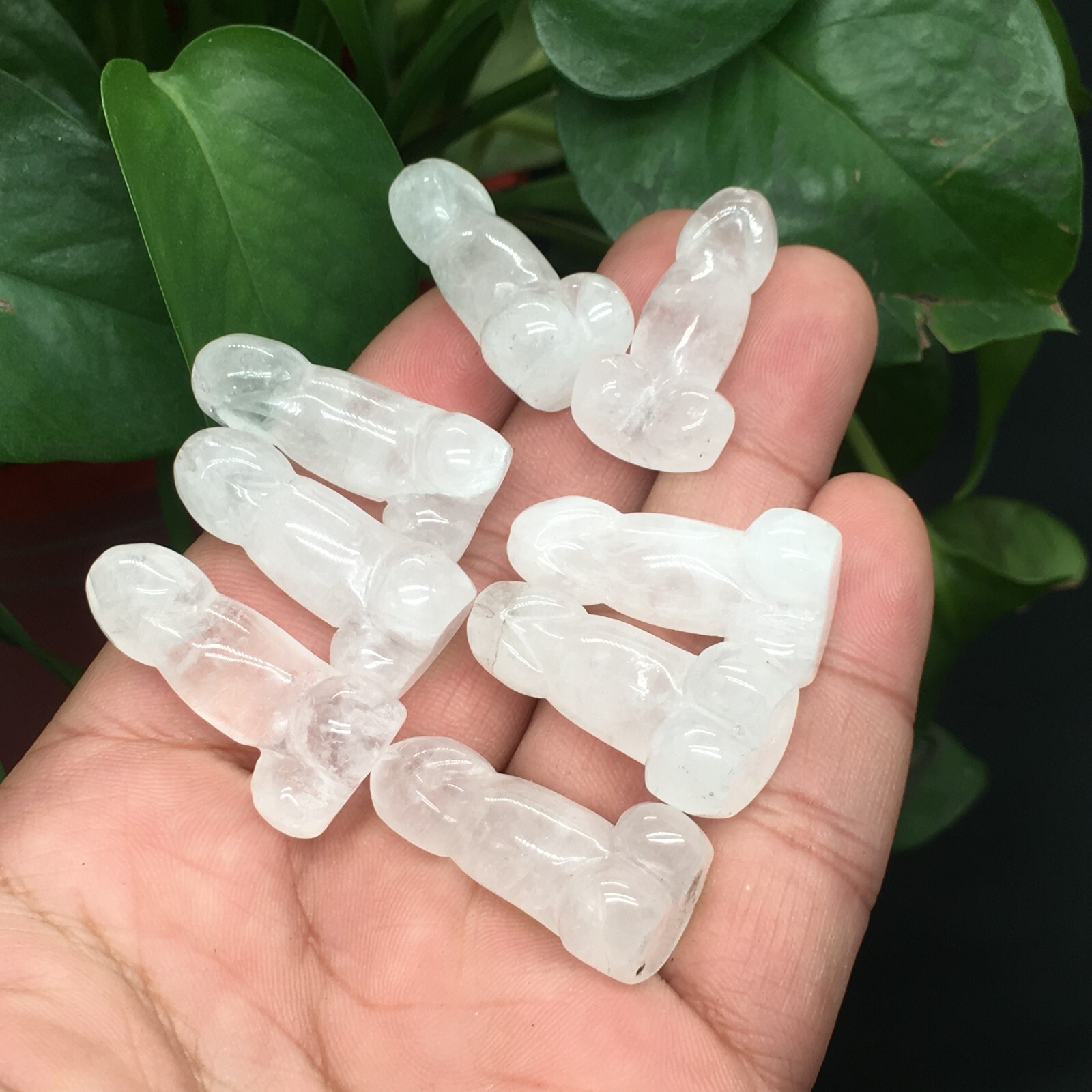 5pcs Natural white Male penis Quartz crystal Figurines Gem reiki healing random