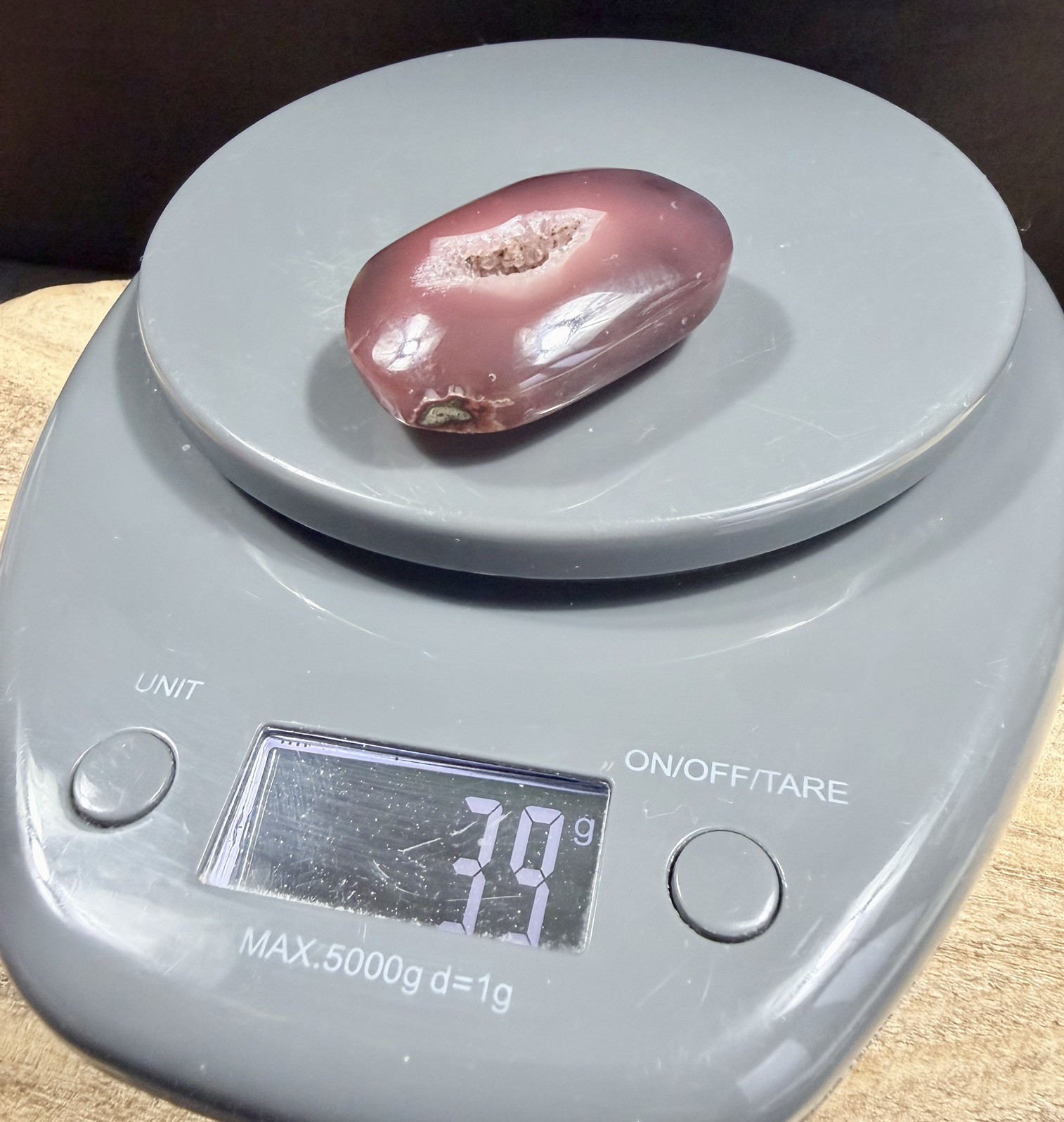 Crystal Mozambique Agate Natural Colour Chalcedony Geode crimson Druzy 39g (3)
