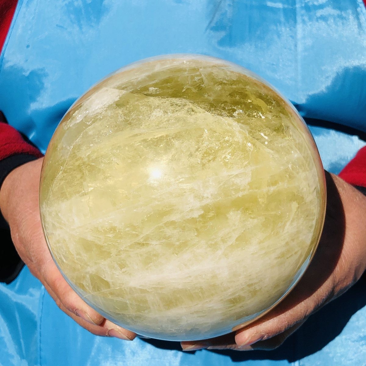 8.09LB Natural Yellow Crystal Ball Quartz Yellow Crystal Ball Healing