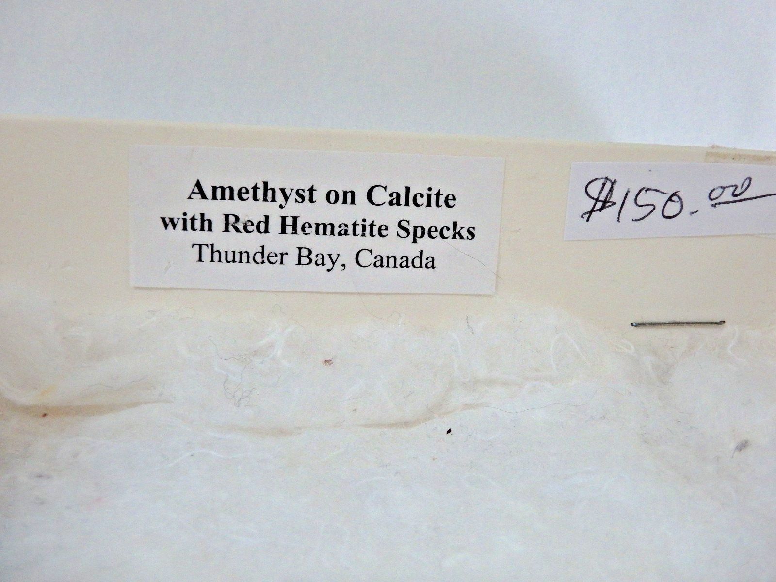 Crystal Amethyst on Calcite with Red Hematite Thunder Bay, Canada 1lb 1 oz.
