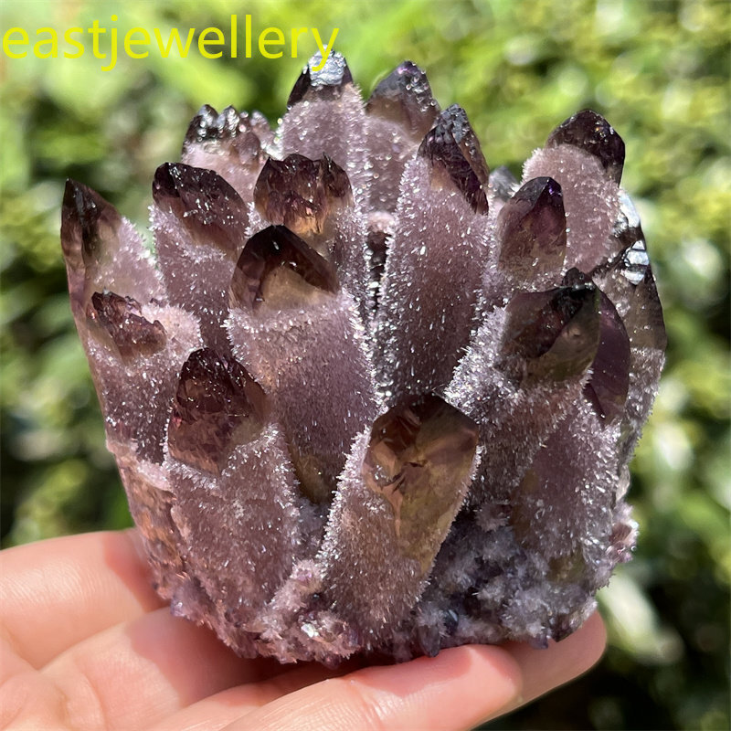 310g+ Raw Dark Purple Phantom Amethyst Cluster Crystal Geode Specimens Ornament