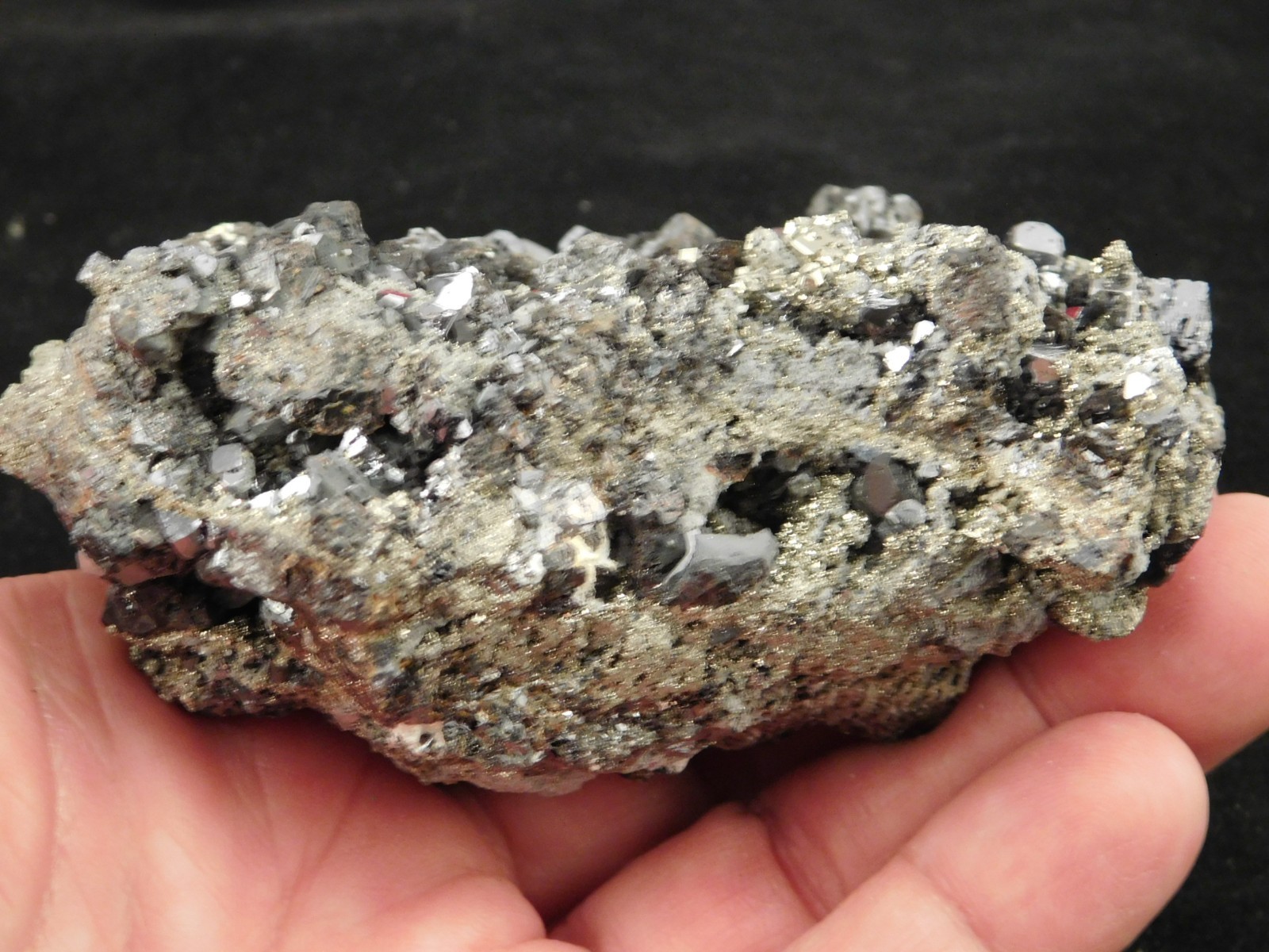 Big! Galena Crystal CUBE Cluster with Druzy PYRITE and Sphalerite Peru 538gr