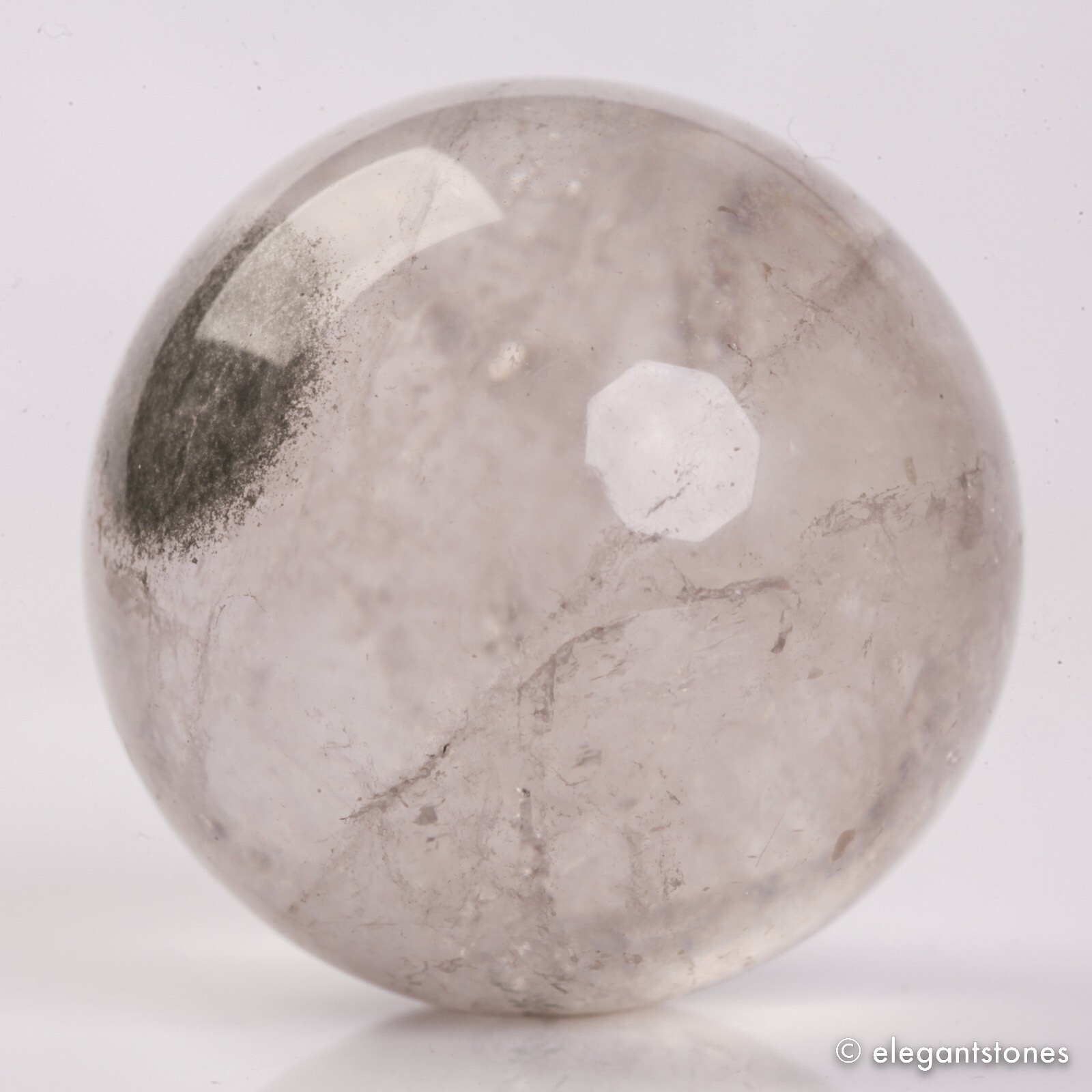 57g34mm Natural Garden/Phantom/Ghost/Lodolite Quartz Crystal Sphere Healing Ball