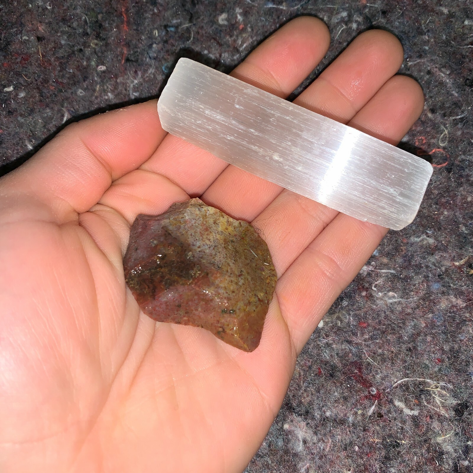 One (1) Charged Fancy Jasper Rough Gemstone + A FREE Selenite Charging Stick