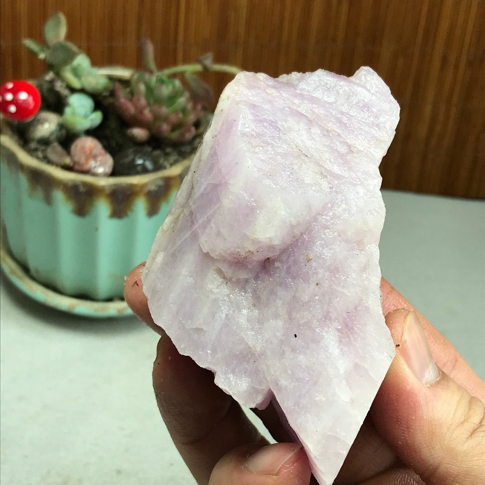 75-55-35mm NATURAL ROUGH KUNZITE PINK SPODUMENE CRYSTALS 250g A4609