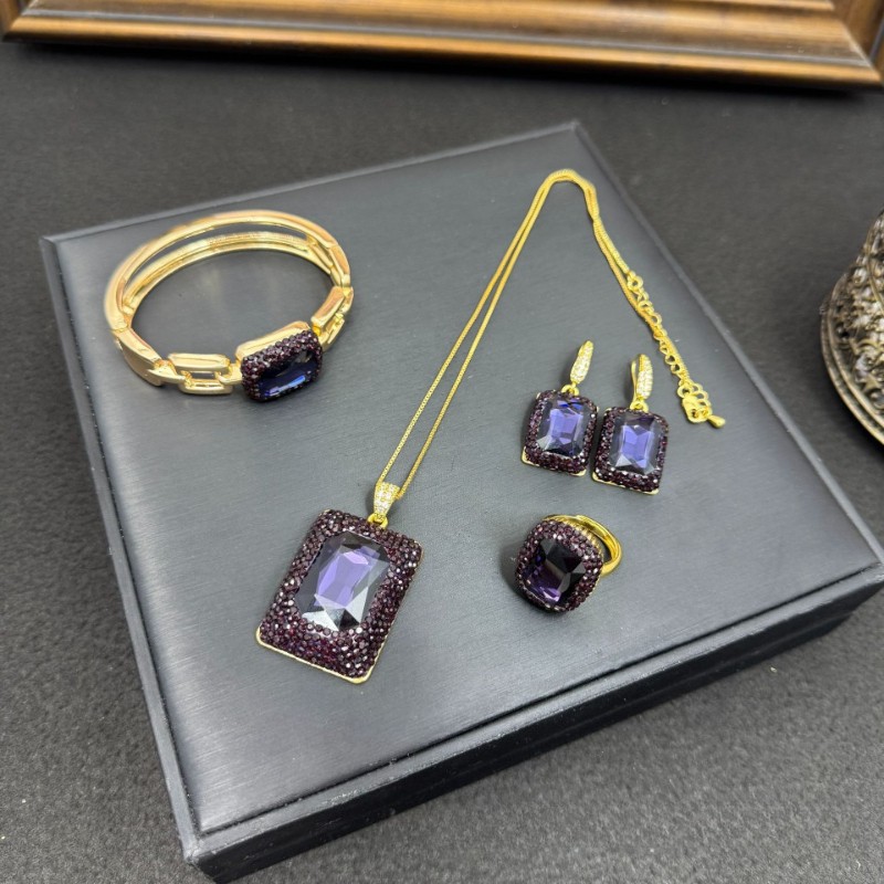 New cut crystal jewelry set necklace bracelet earring set