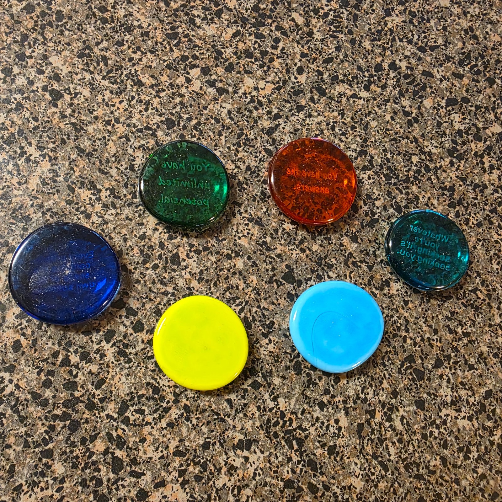Positive Message Stones – Multi-color – Set of 6