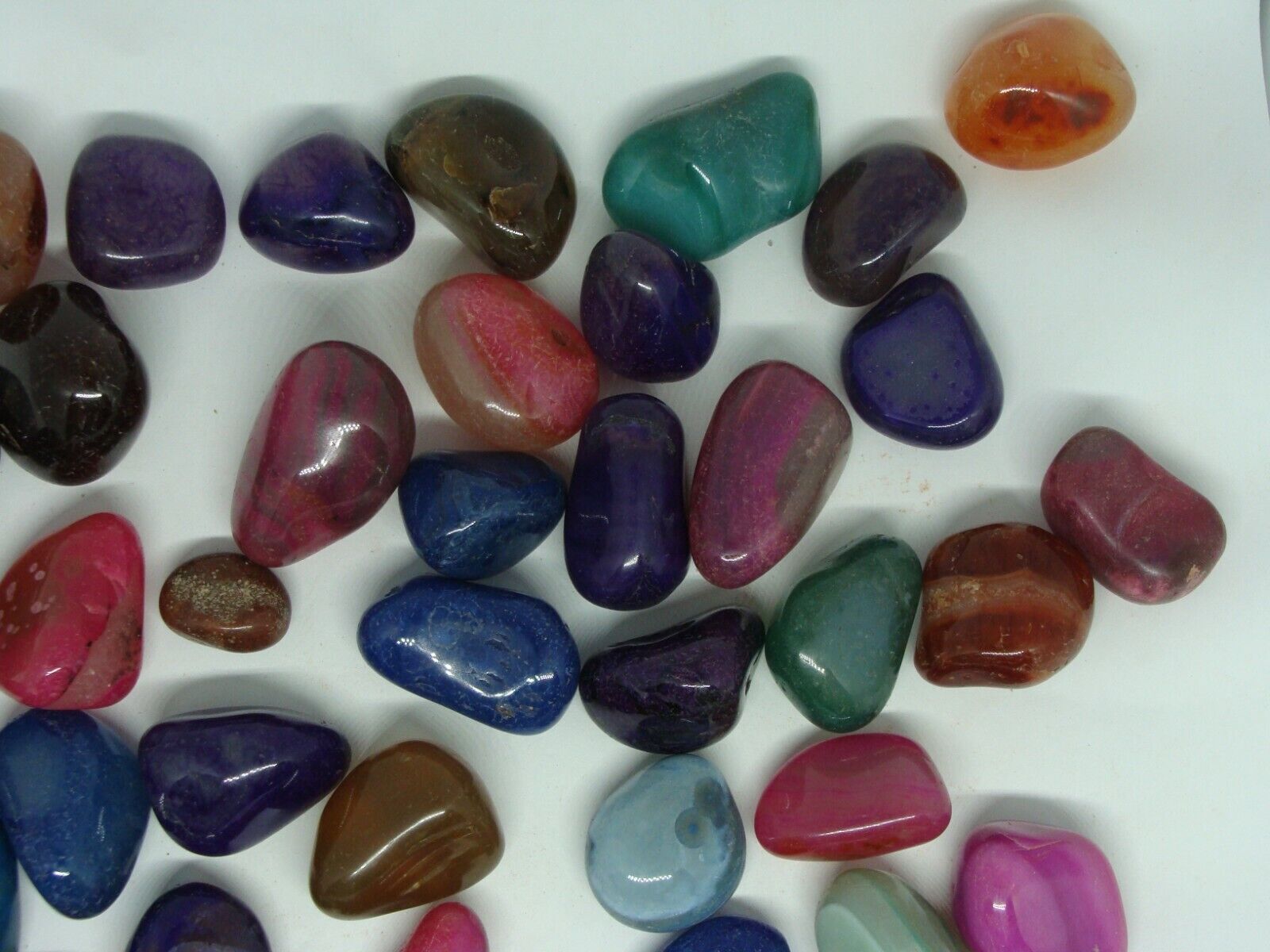 1900 Carats Natural Polished Small Mixed Tumble Stone Genuine Rock Gem Size #6