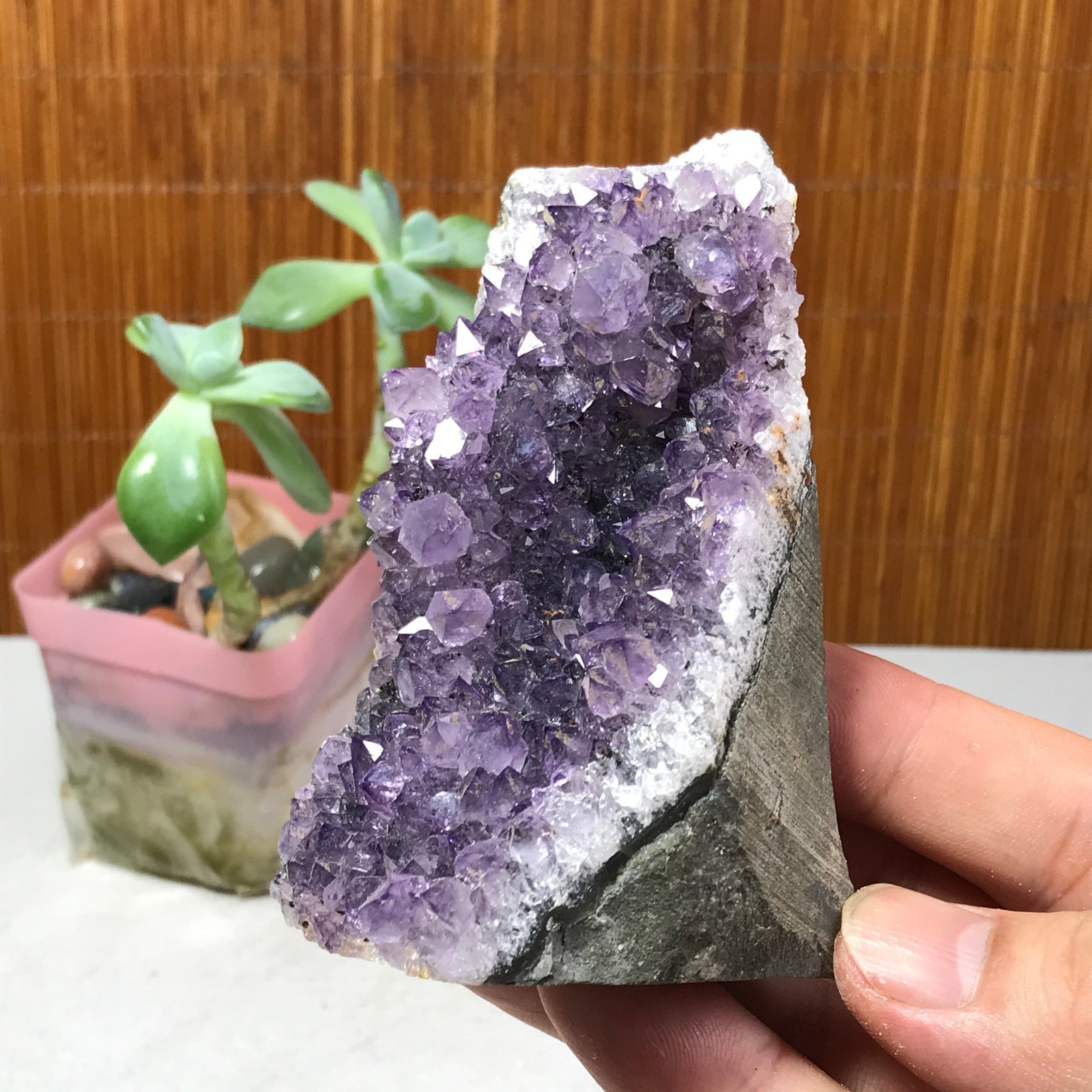 87mm NATURAL amethyst point purple Crystal Cluster Mineral Specimen 221g A1610