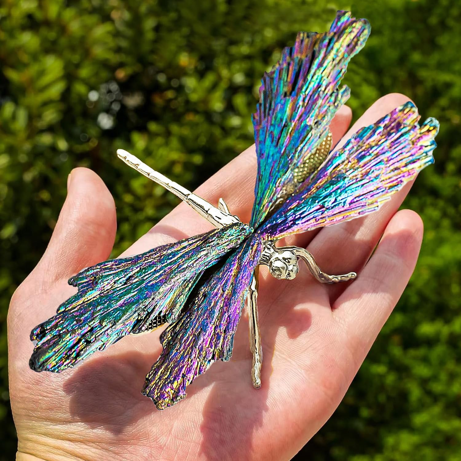 Dragonfly Statue Natural Electroplated Tourmaline Dragonfly Decor Collection Nat