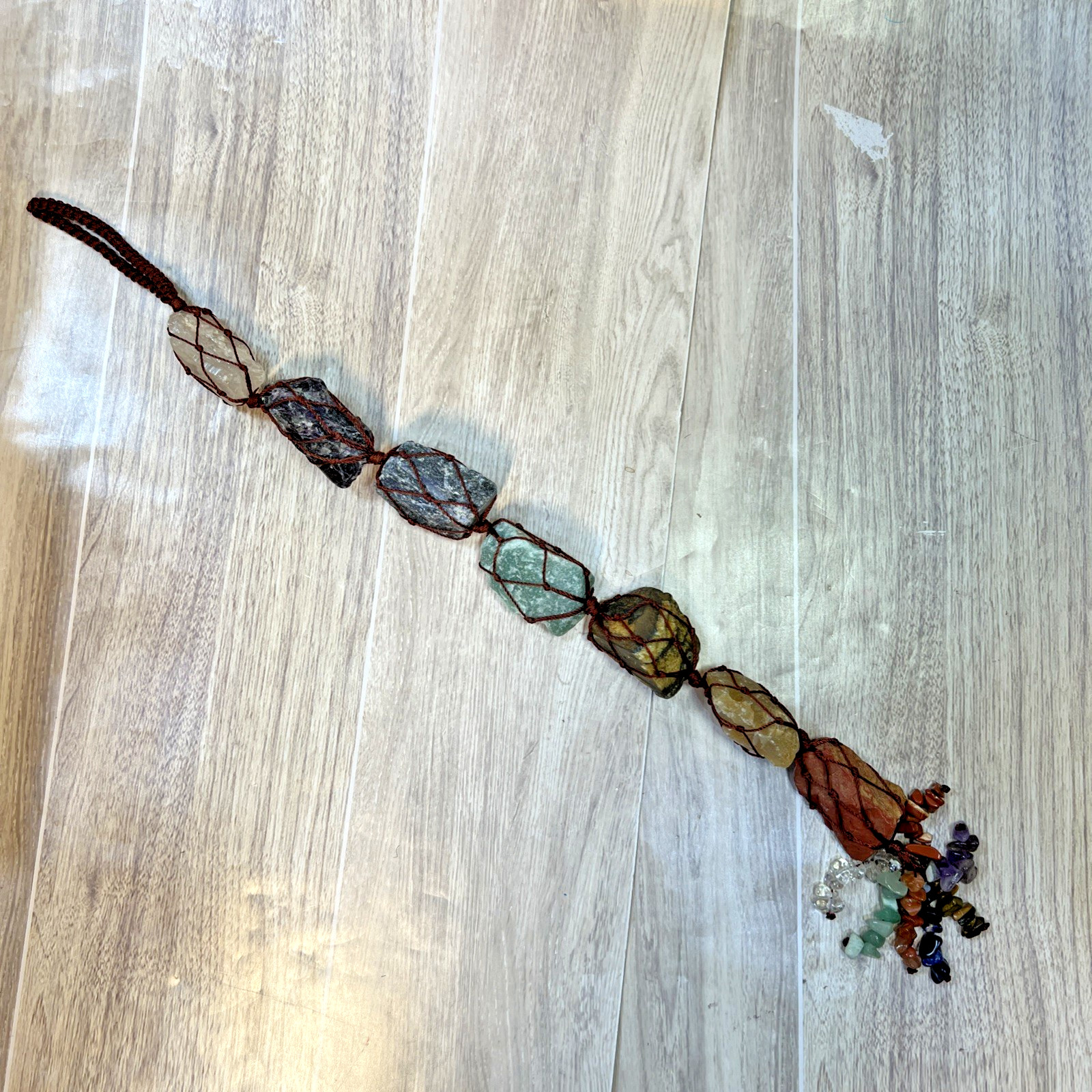 7 Chakra Crystals Holistic Reiki Healing Crystals Rocks Tumbled Hanging Decor