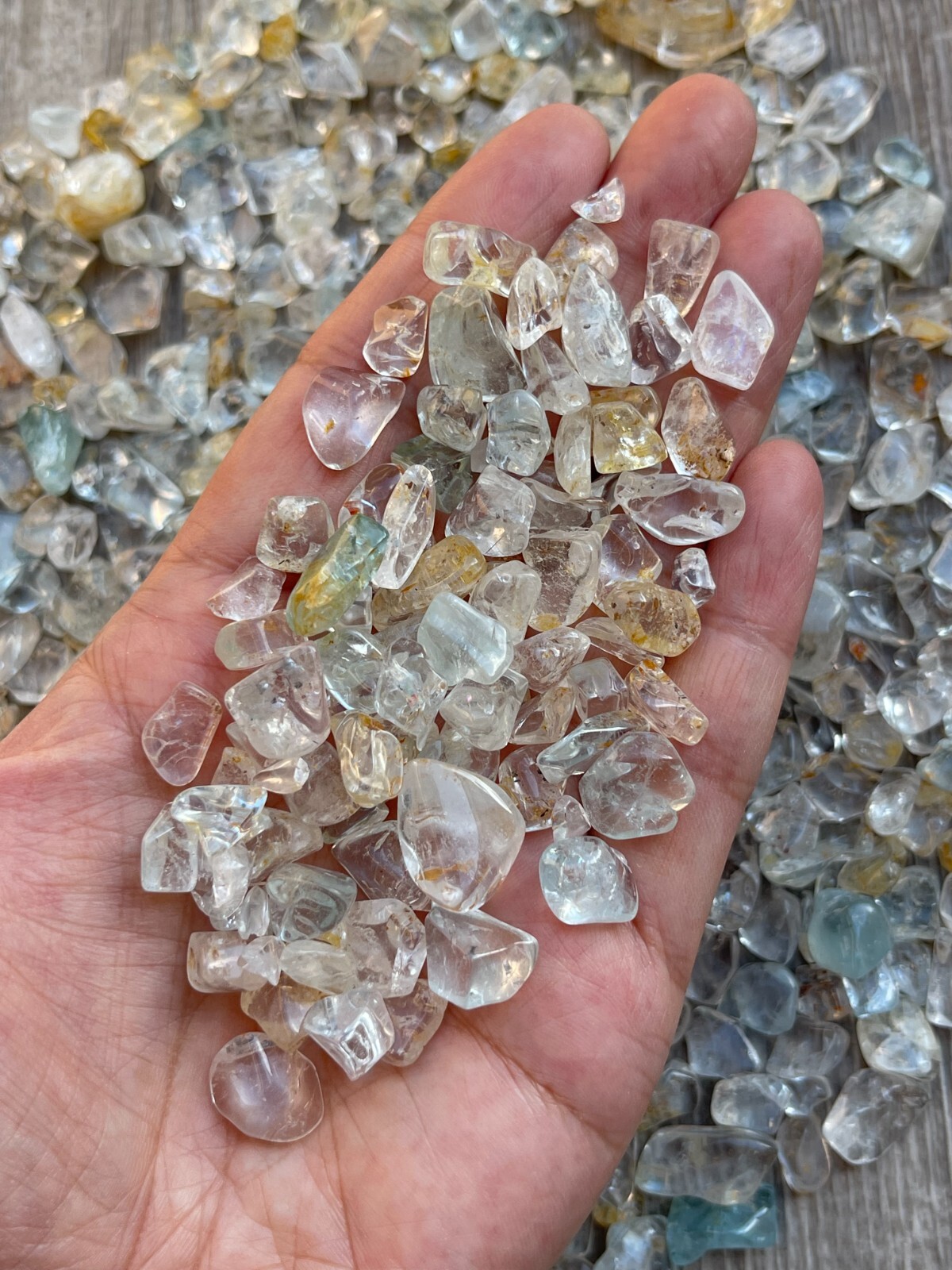 Grade A++ Lemon Topaz Semi Tumbled Gemstone Chips 5-20 mm, Wholesale Bulk Lot