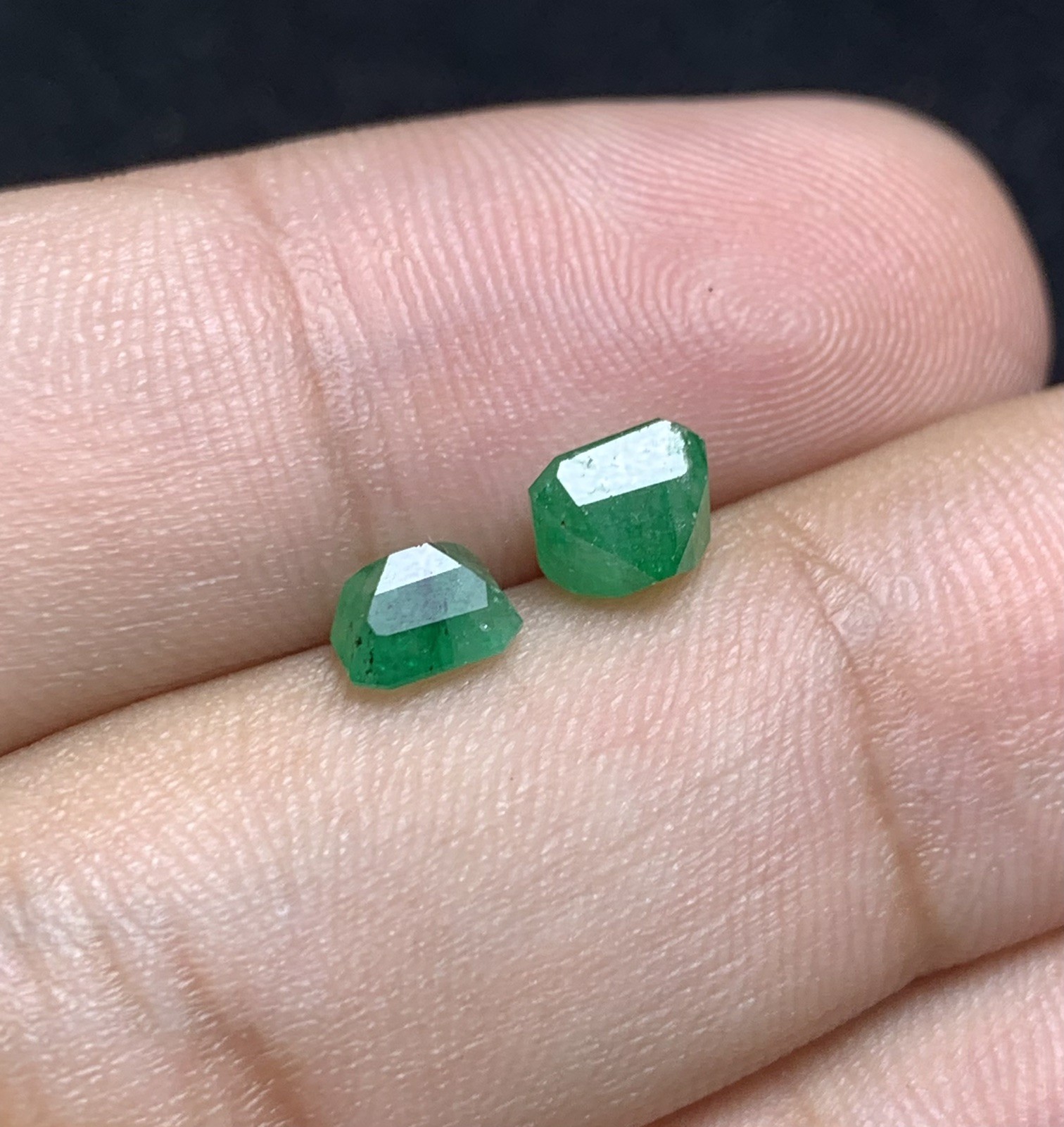 Emerald Loose Gemstone From Swat Pakistan (1.05 & 0.60 Cts)