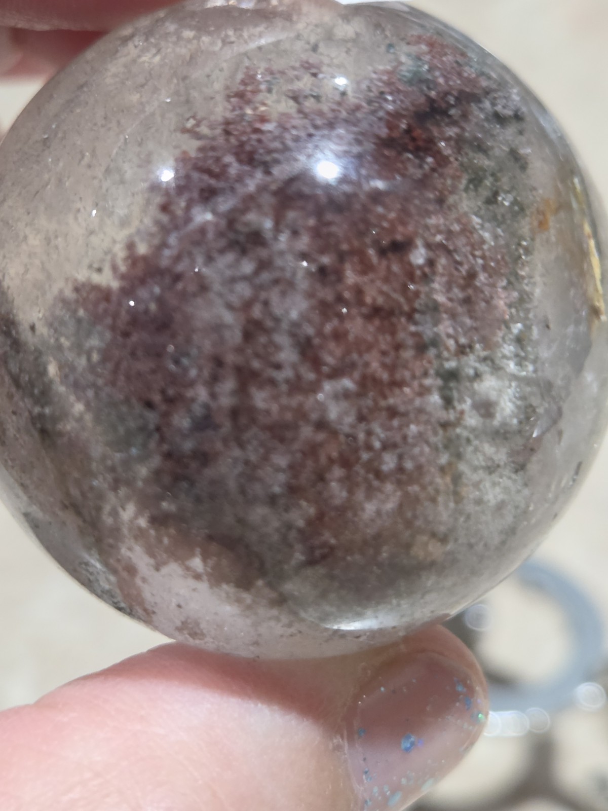 Crystal Red Garden Quartz Sphere
