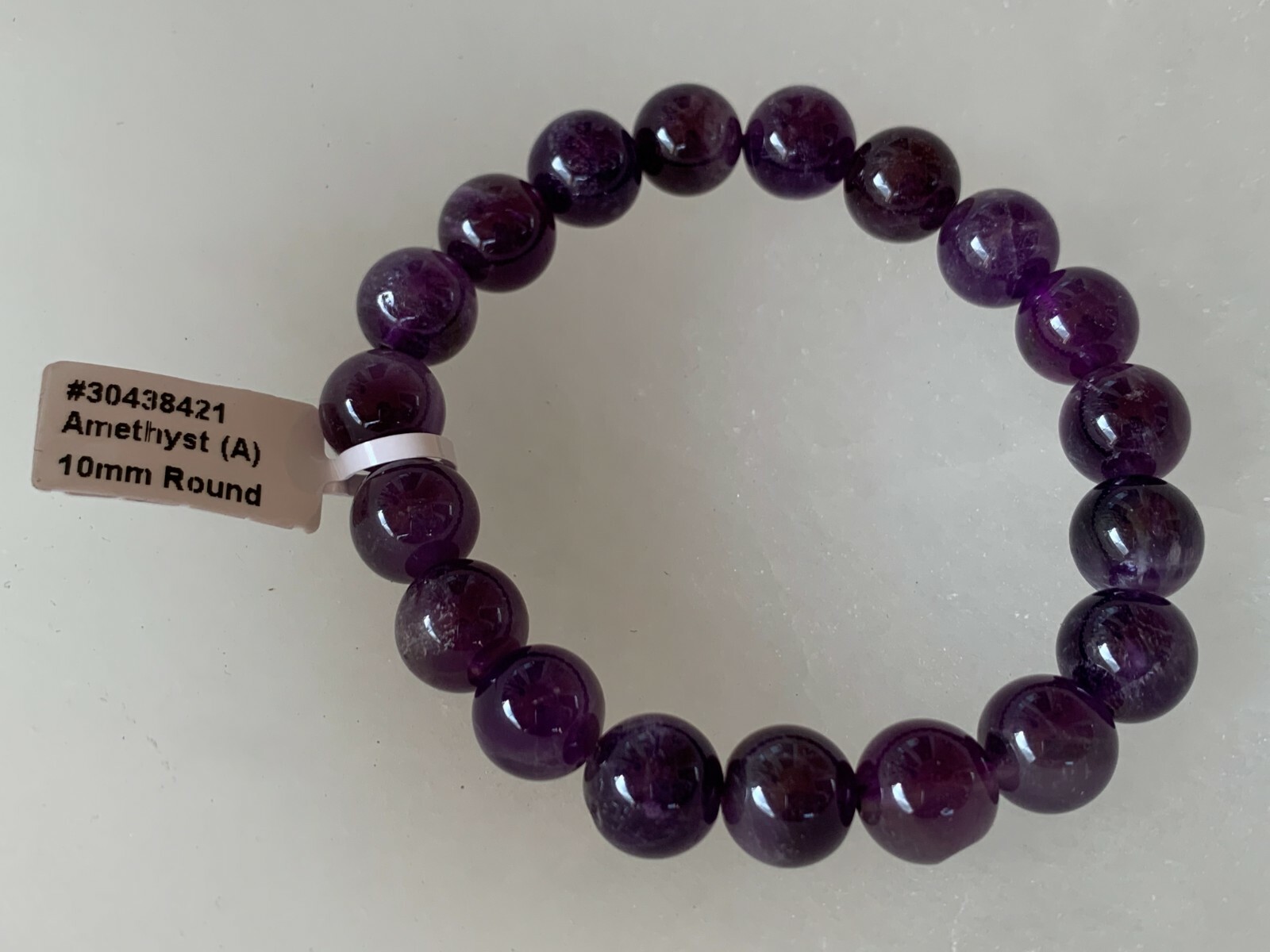 Grade A++ Amethyst Crystal Bead Bracelet 10mm, Deep Purple Amethyst Bracelet