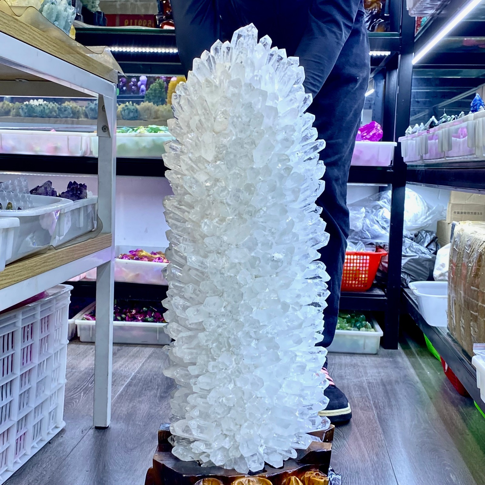 75LB New find white phantom quartz crystal cluster mineral sample