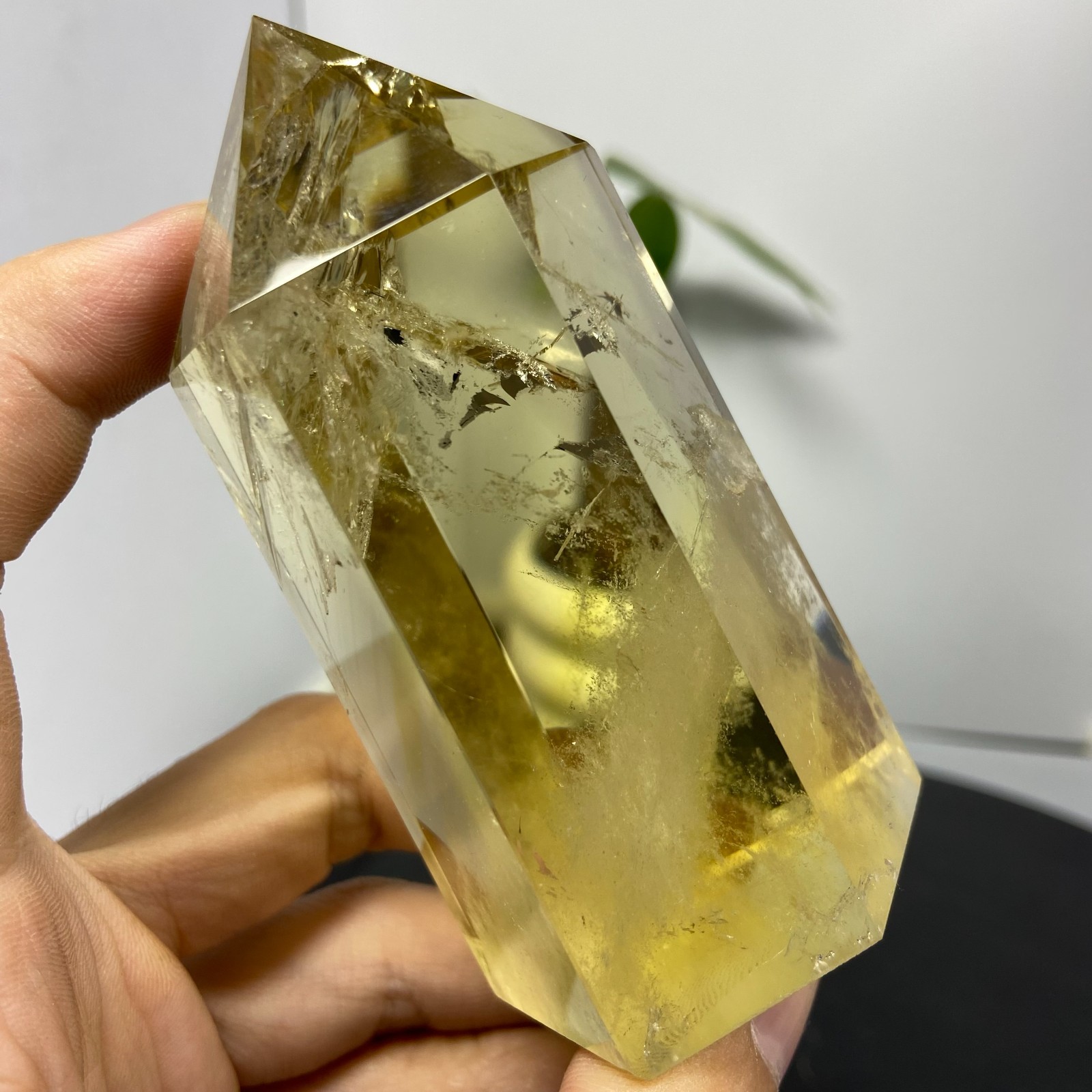 290g Natural smoky Citrine Obelisk Quartz Crystals specimen tower Healing Gems