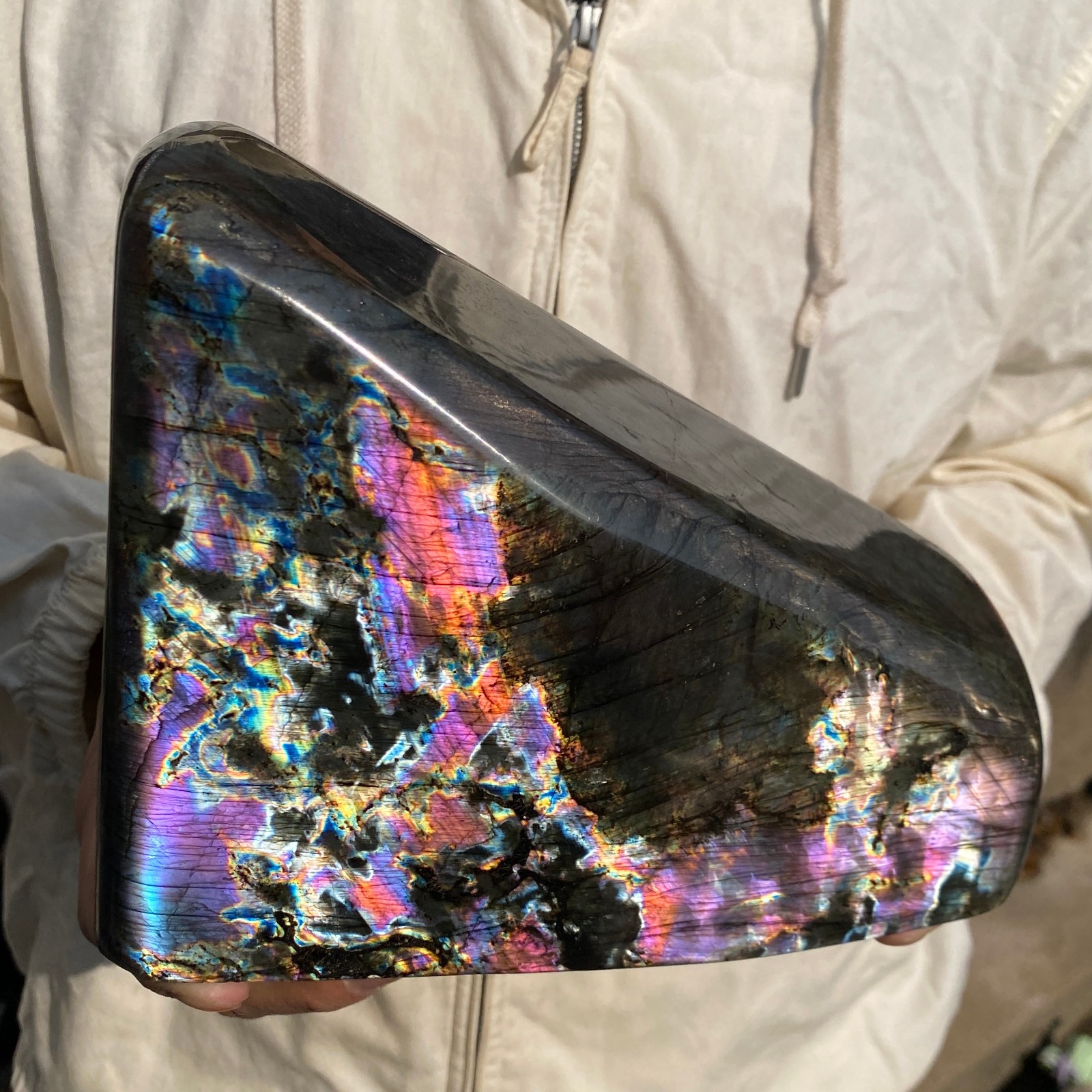 10.1LB Natural Labradorite Crystal Quartz Rough Mineral Specimen Healing