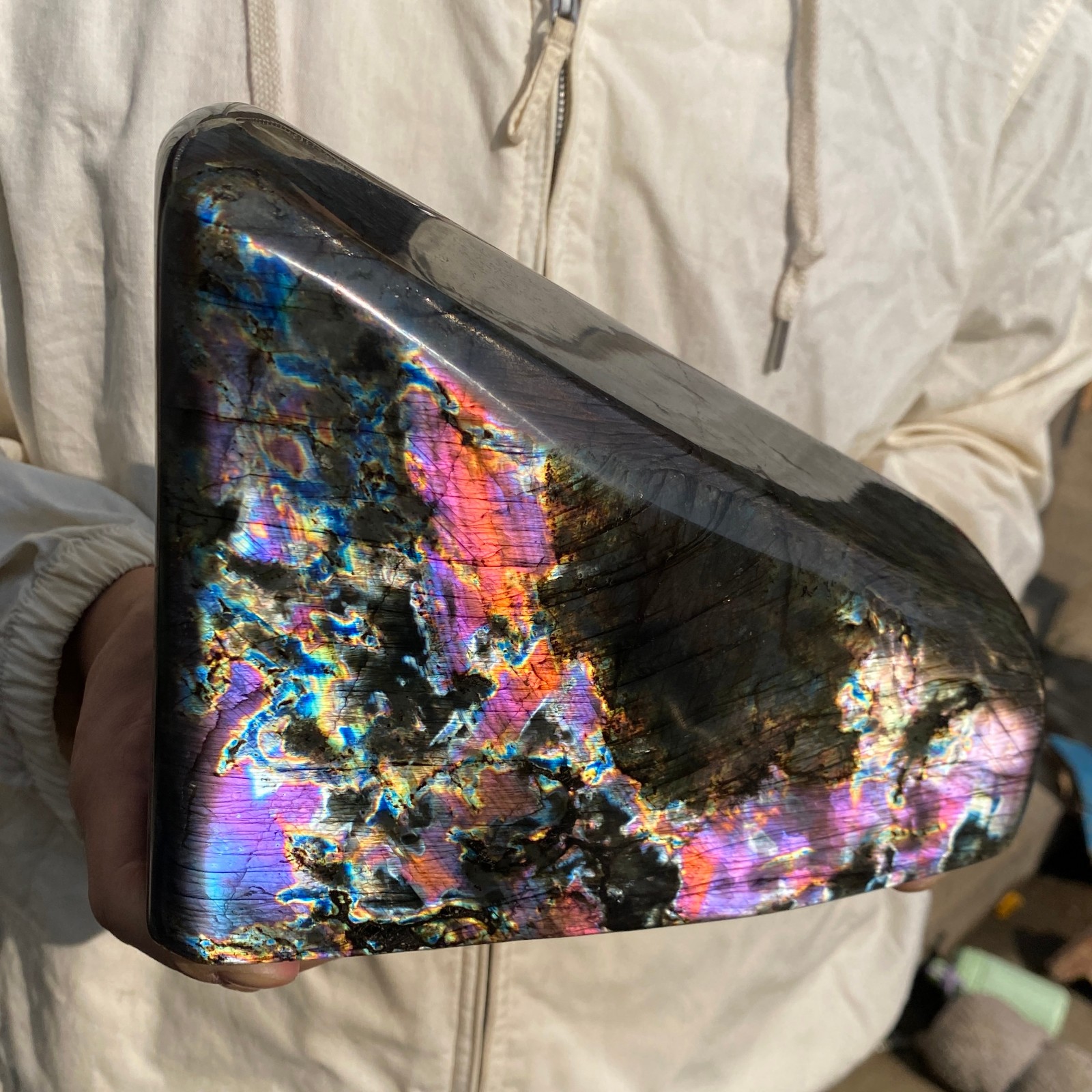 10.1LB Natural Labradorite Crystal Quartz Rough Mineral Specimen Healing