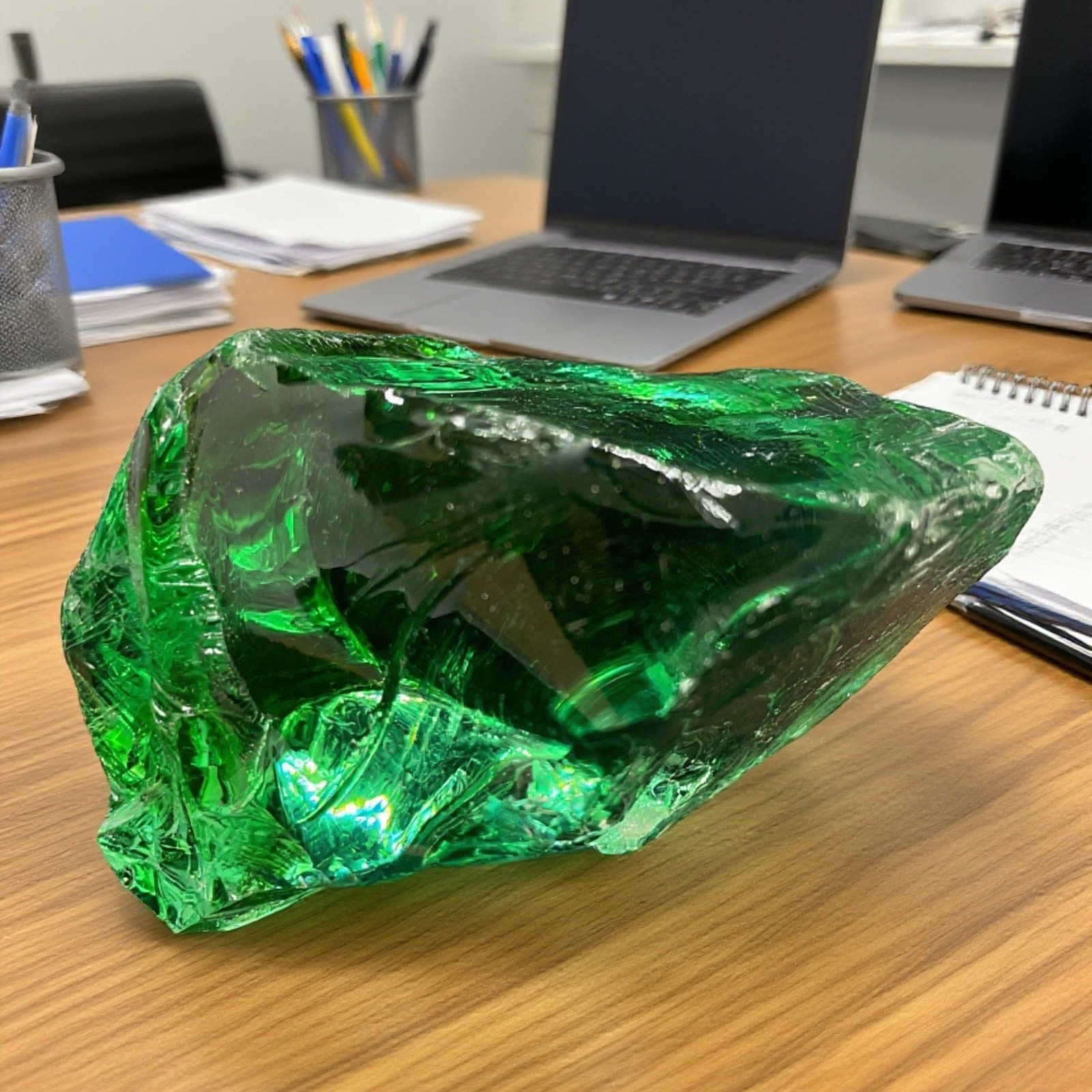 Premium Large Raw Green Obsidian Stone 1050-1200 CT– Crystal for Home Décor