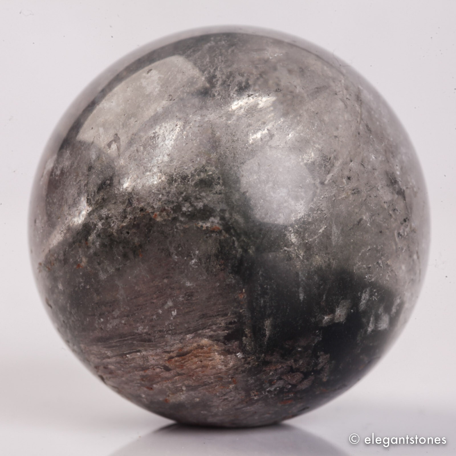 47g32mm Natural Garden/Phantom/Ghost/Lodolite Quartz Crystal Sphere Healing Ball