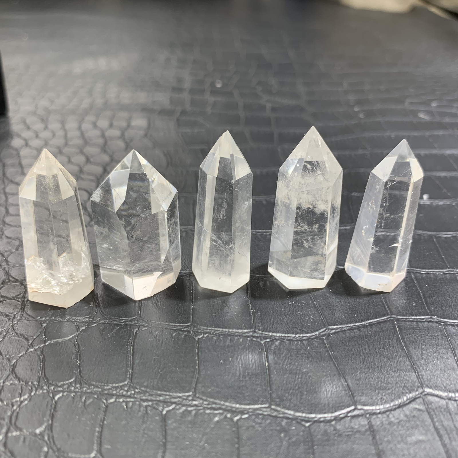 20pc natural mini clear quartz obelisk crystal wand point healing random
