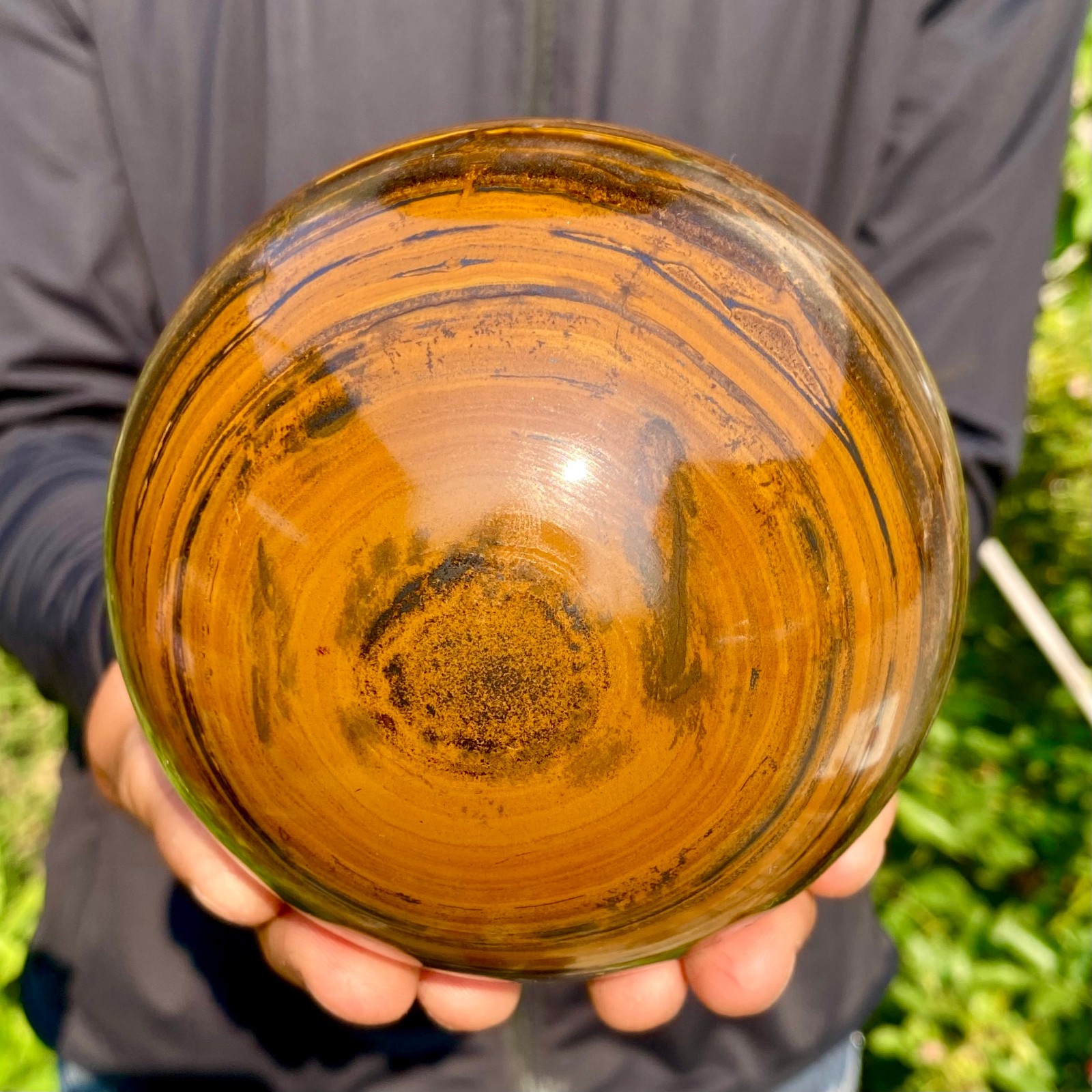 4.82LB Large Natural Tiger Eye Stone Crystal Ball Quartz Healing Sphere Décor