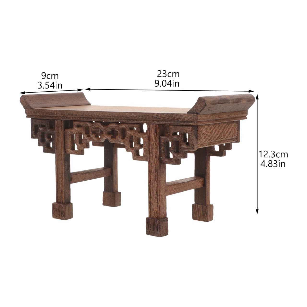 Small Wood Pedestal Stand Rectangular Oriental Display Base for Buddha Statue…