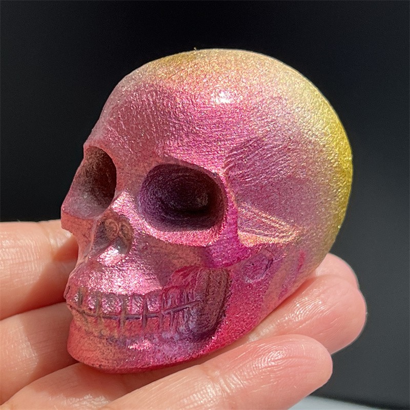 2.3″ Natural White Jade electroplating skull quartz crystal skull Gem Random 1pc