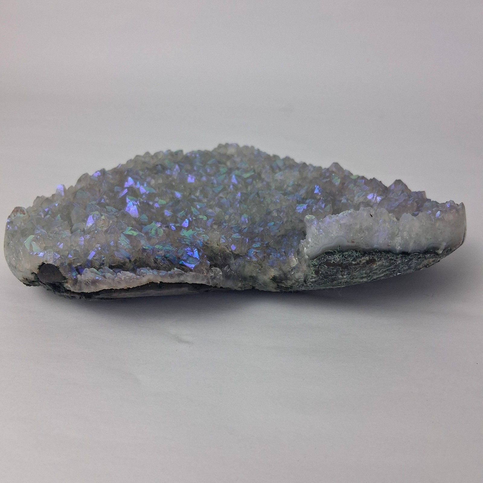 Heart Shaped Angel Aura Quartz Crystal Cluster Natural Rock 7 x 6 in