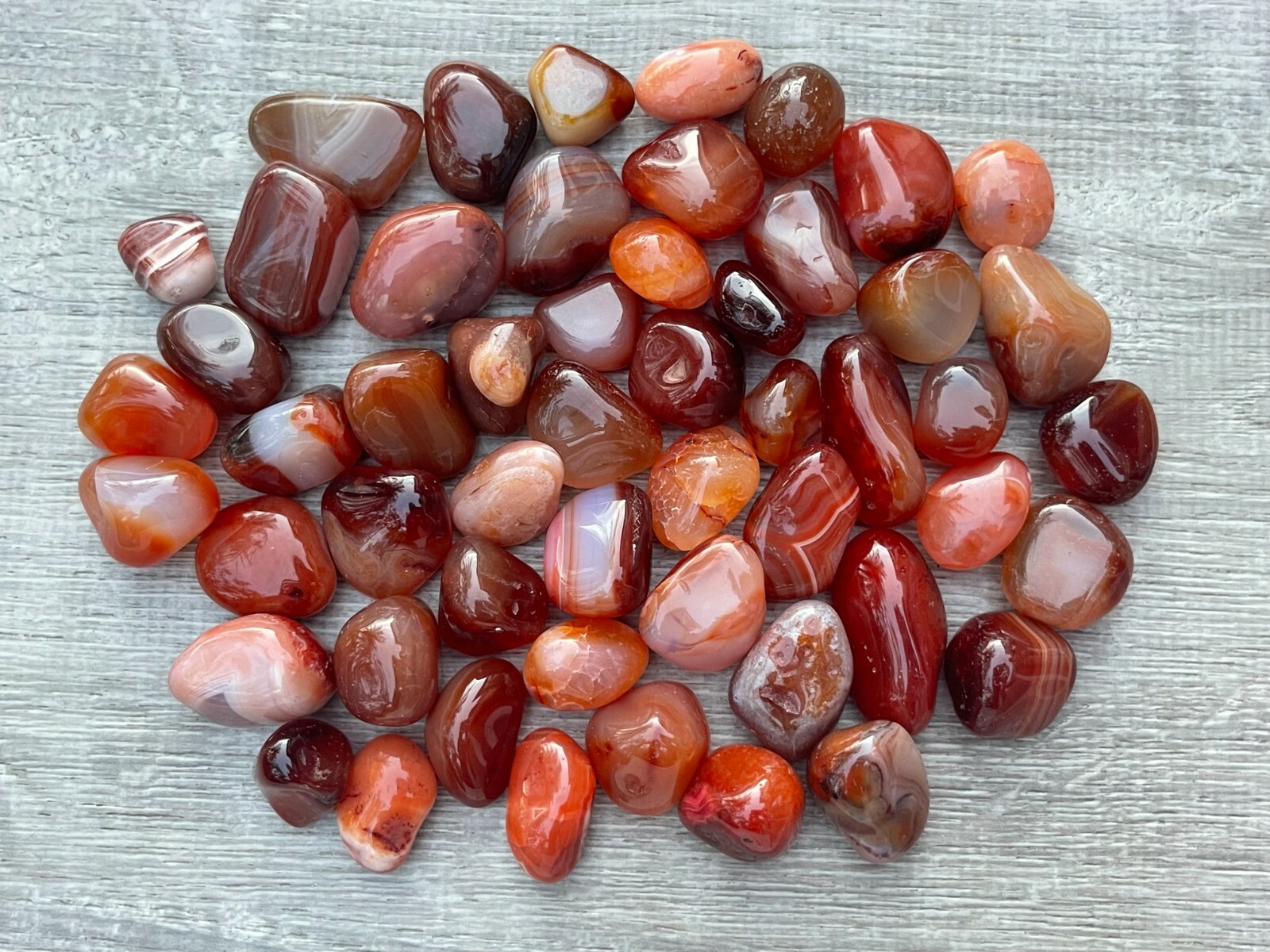 Grade A++ Carnelian Tumbled Stones, 0.75″-1.25″ Tumbled Carnelian, Pick a Weight