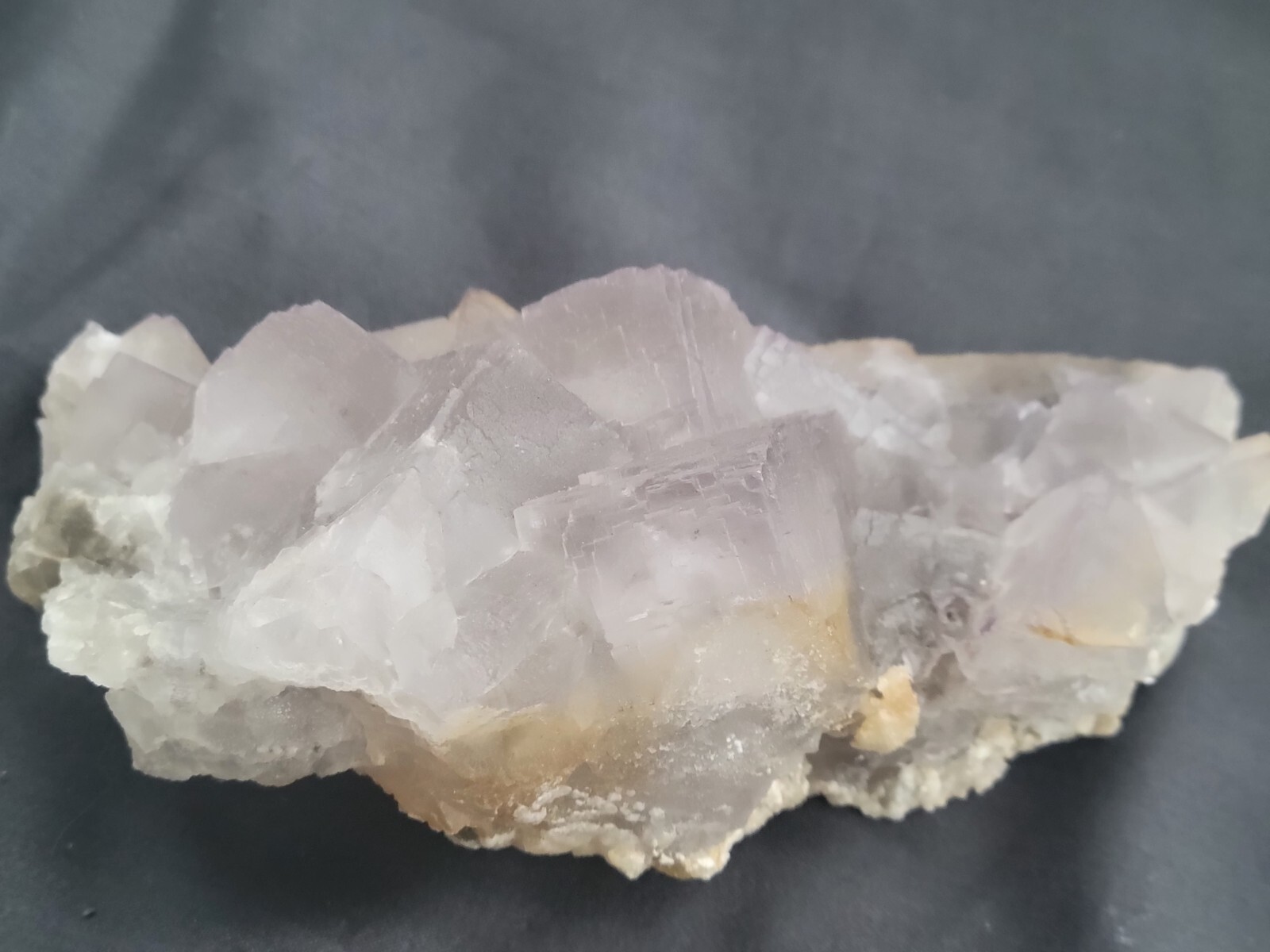 534g Beautiful Light Purple Cubic Fluorite Crystal Cluster Mineral Specimen