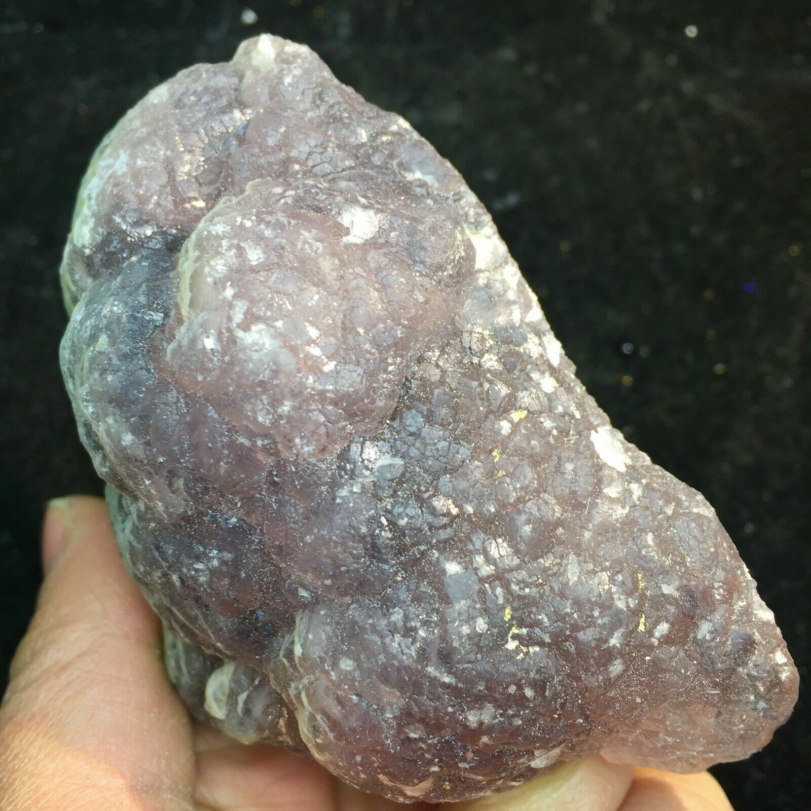 220g Natural Shiny Pyrite Based on the Purple Spherical Fluorite Crystal