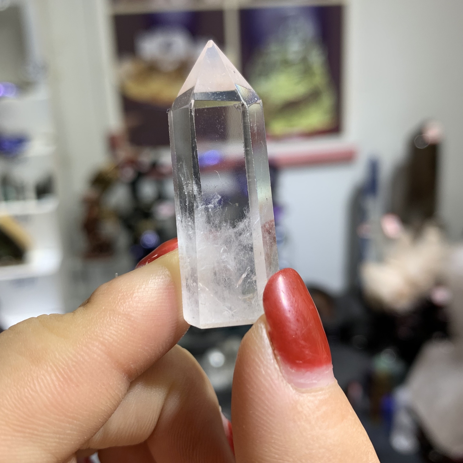 20pc natural mini clear quartz obelisk crystal wand point healing random