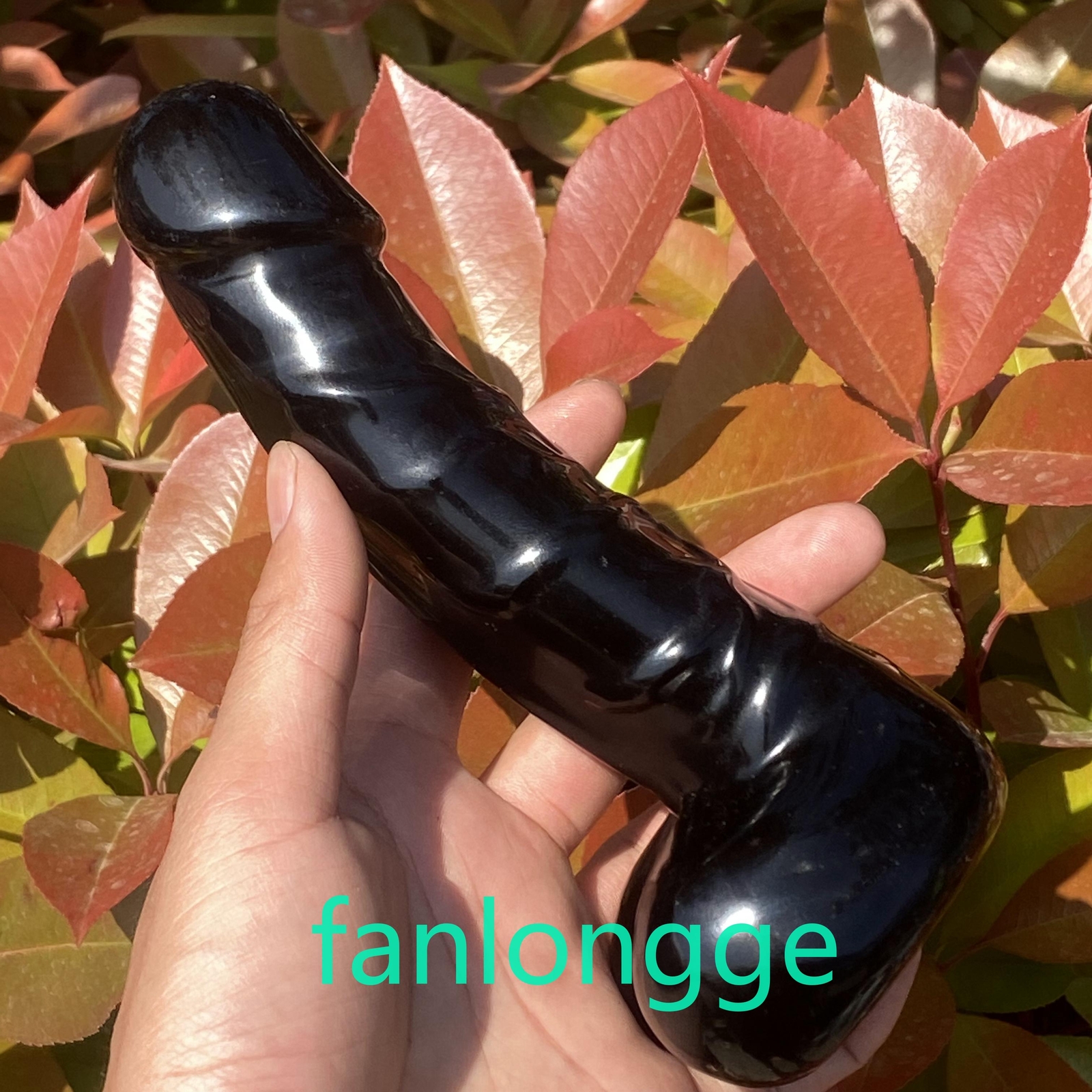 6″ Wholesale Natural Obsidian male penis Quartz Crystal Carved Figurines 1pc
