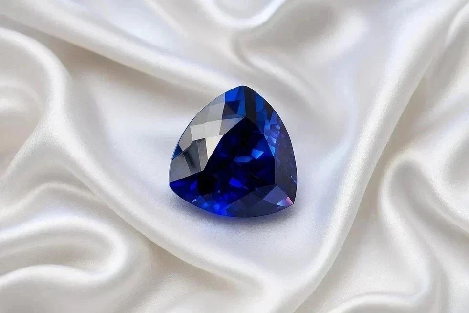 10 Ct+ EGL Certified Natural Blue Sapphire Trillion Cut Flawless Loose Gemstone