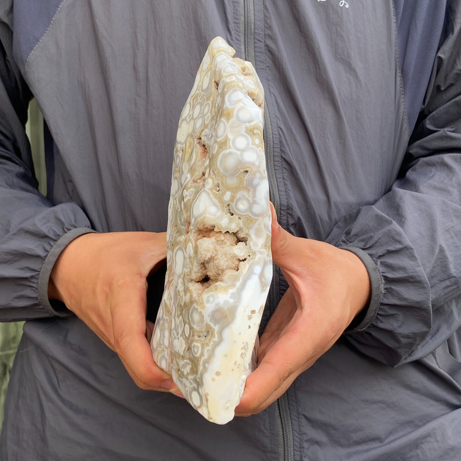 6LB 8th Vein Natural Ocean Jasper Freeform & Druzy Crystal Mineral Specimen