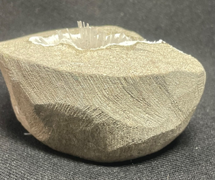 Stunning scolecite spray inside in matrix W/ natural formation of geode