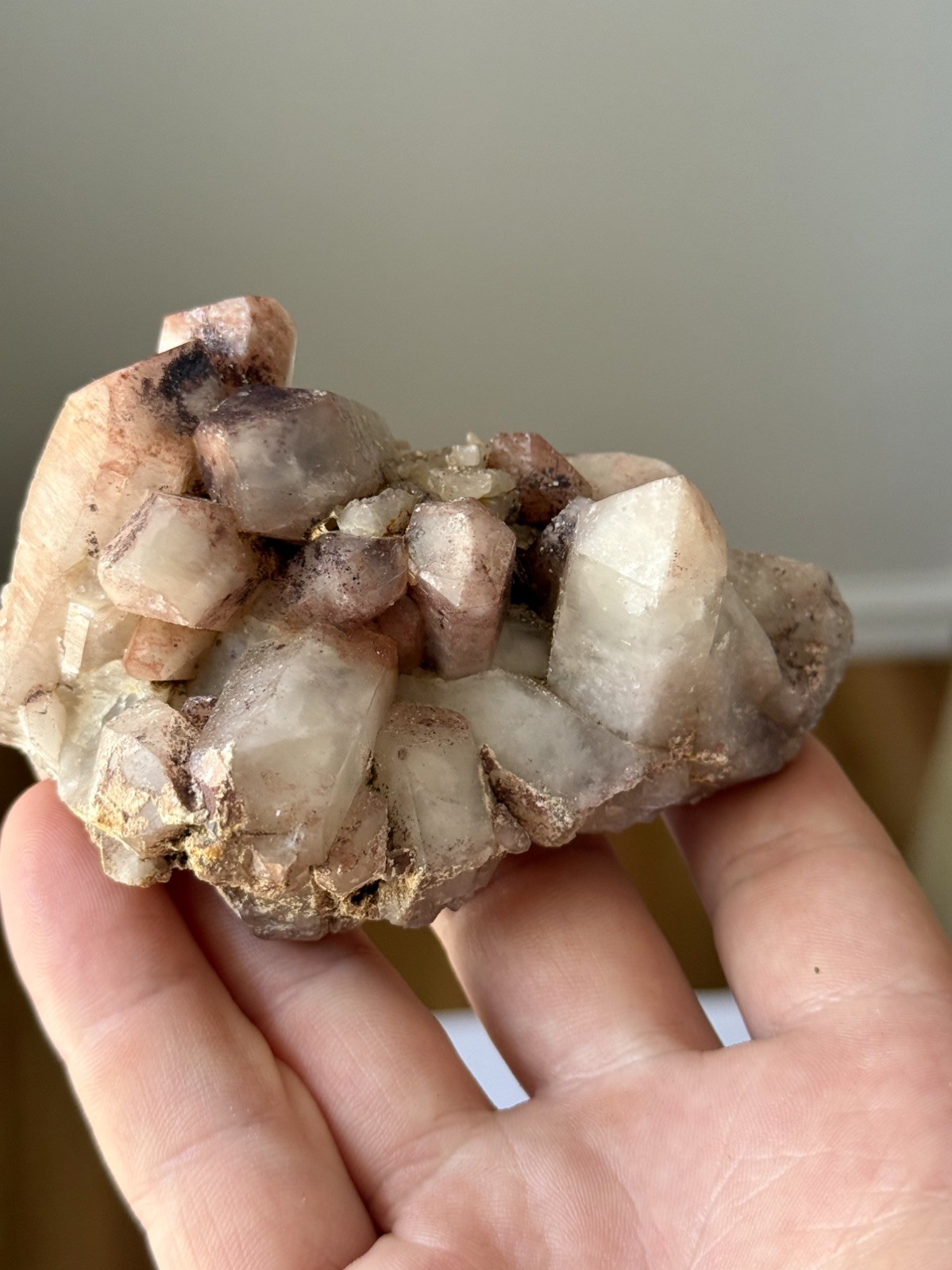 Hematite Quartz Crystal Cluster Red Feather, CO- 9.2cm – 236.5g – ID91