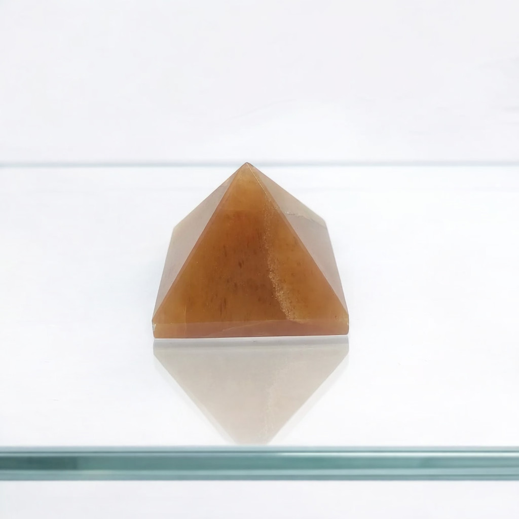 Natural Carnelian Pyramid Crystal Decor, Warm Toned Gemstone, Gift for Him Her