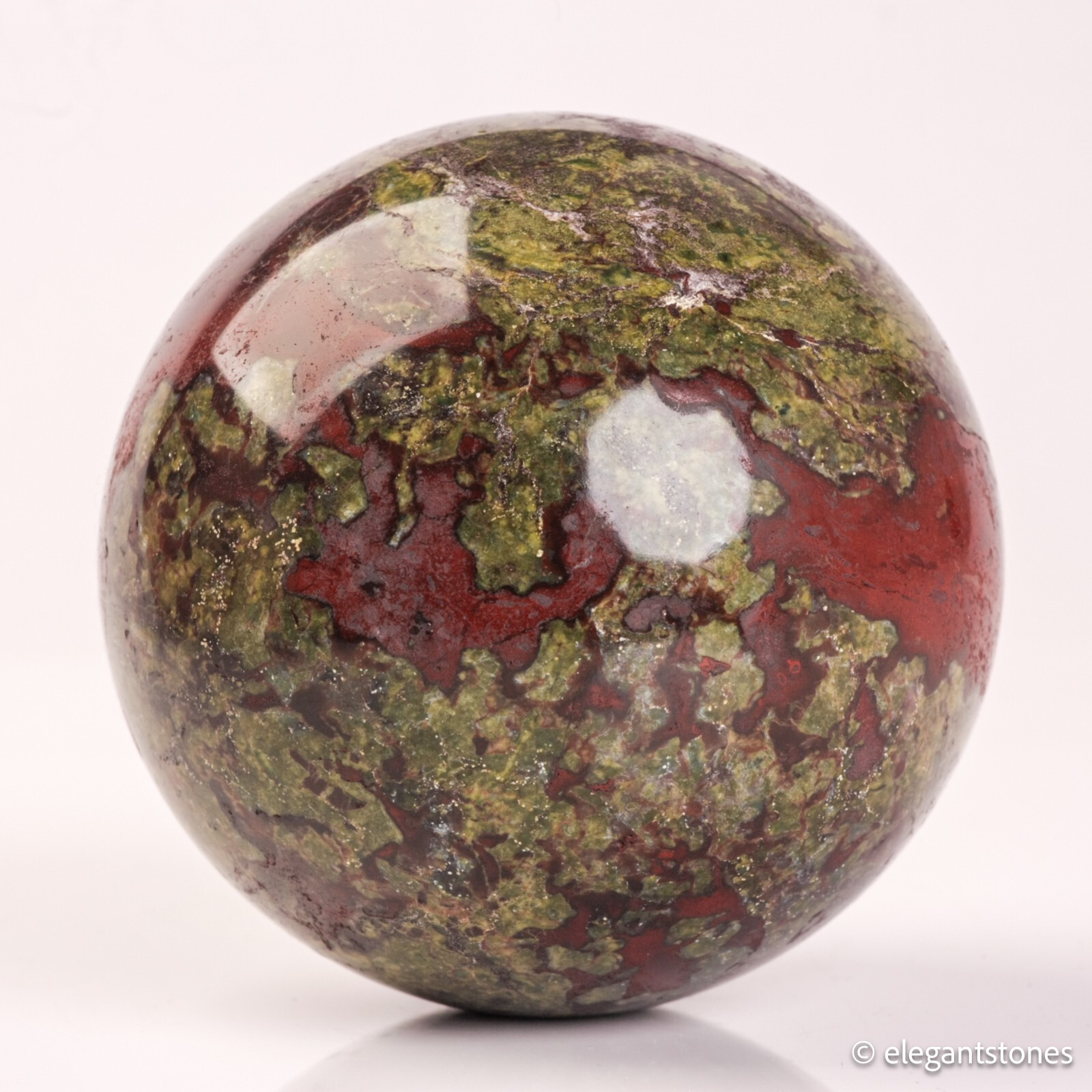495g68mm Dragon Blood Sphere Crystal Ball Stone Quartz Reiki Healing Jasper