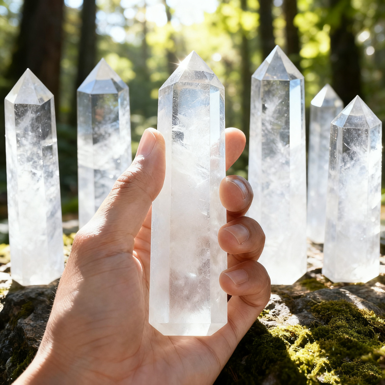 Clear Quartz Tower Points , Genuine Obelisk Wand, Healing Crystal, Natural
