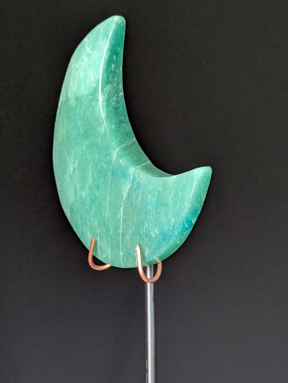 Amazonite Moon Carving Crystal Gemstone Chakra Reiki