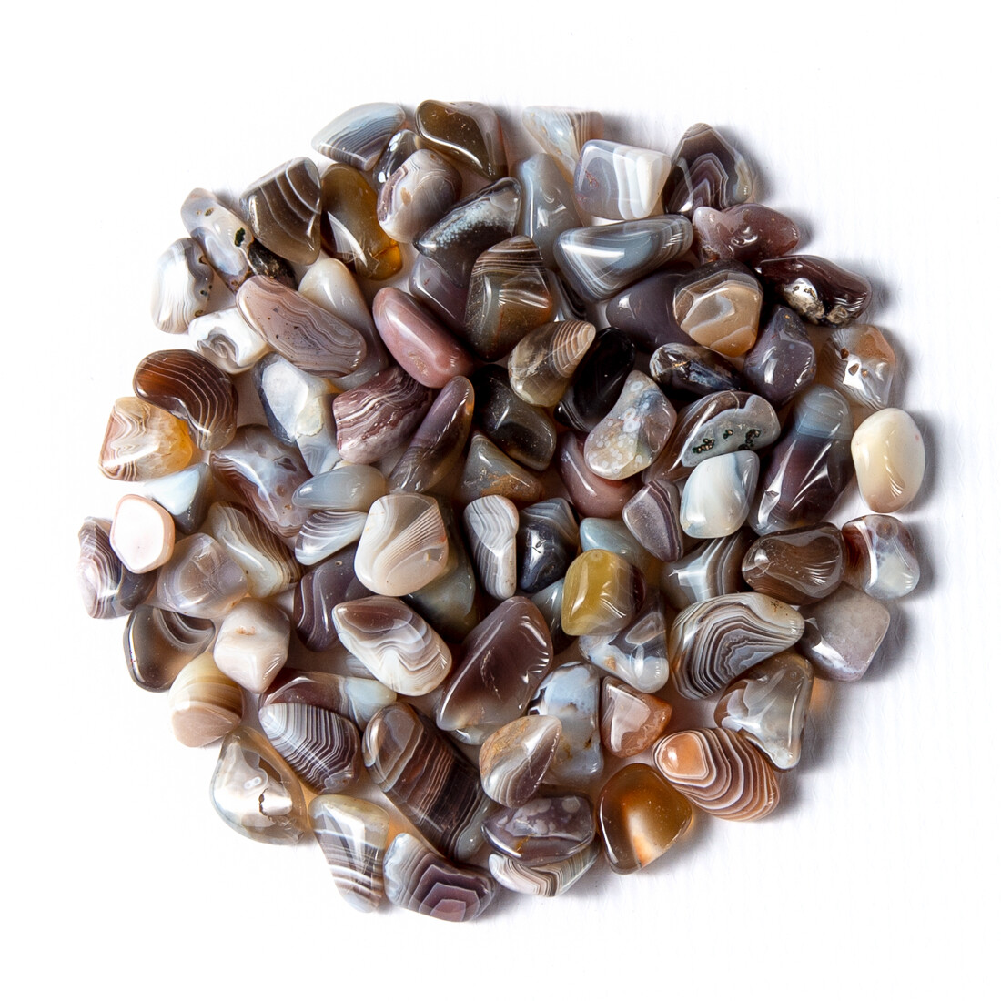 1/2 lb Tumbled Gray Botswana Agate Gemstone Crystals 70-110 Stones Gem Specimens