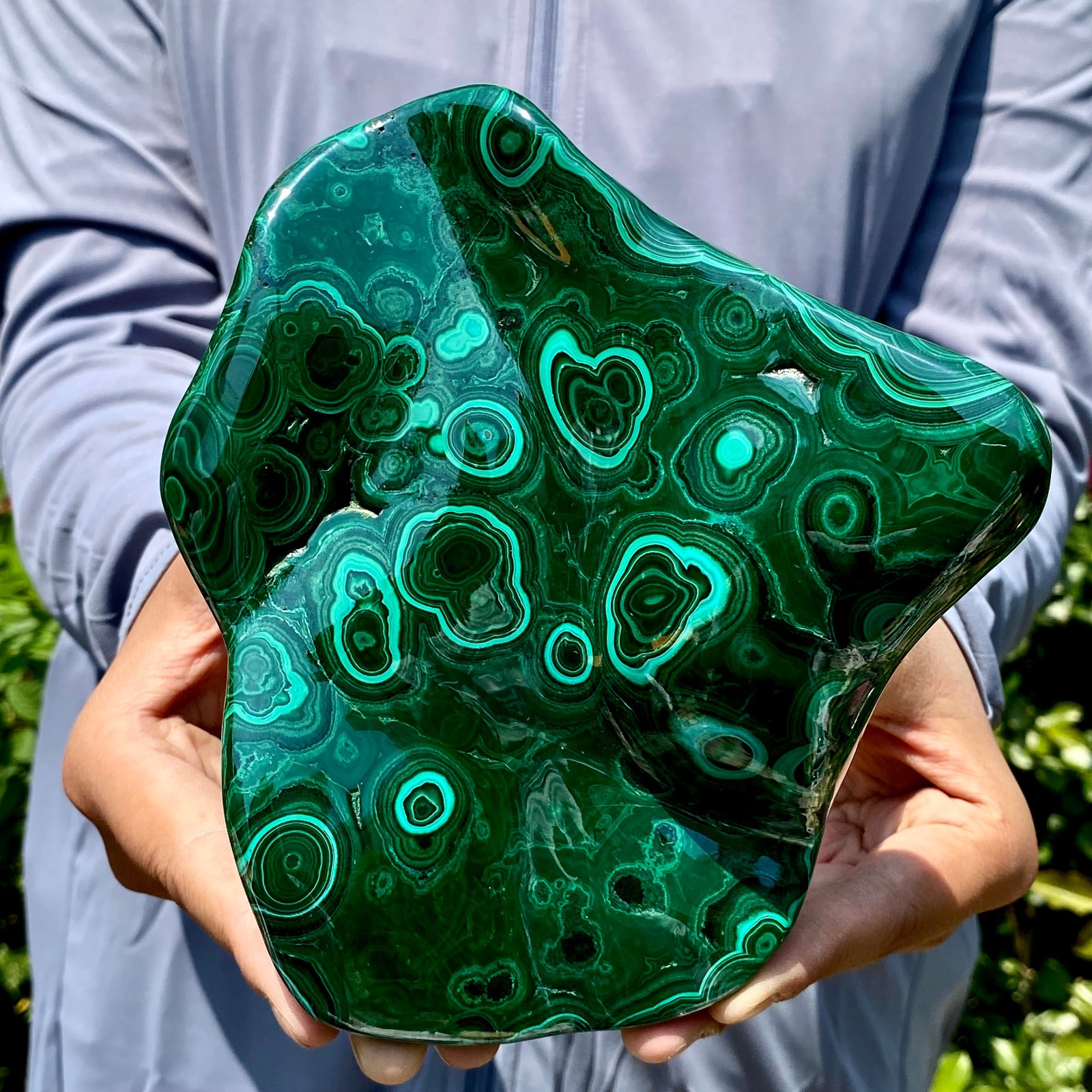 1.9LB Natural glossy Malachite transparent cluster rough mineral sample