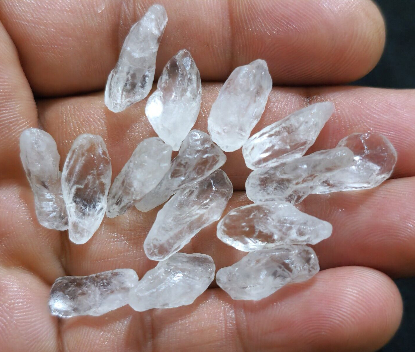 Gorgeous Crystal Quartz Raw 15 Pcs Lot Size 16-20 MM Rough Gemstone For Jewelry