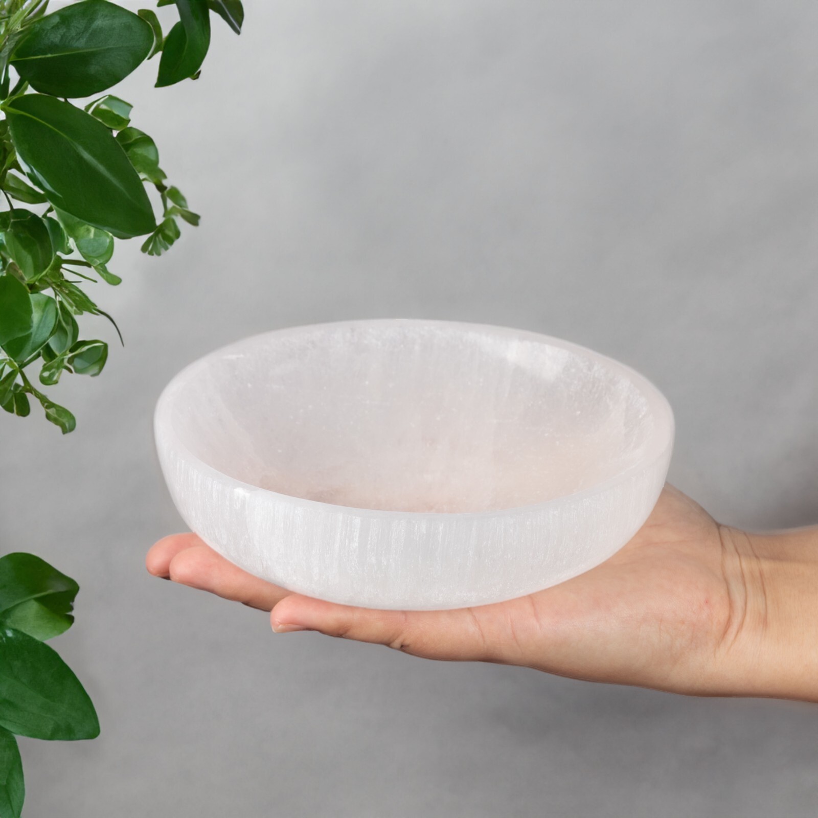 5.5-6″ Selenite Bowl, Cleansing Selenite Crystal Holder, Spiritual Gift & Decor