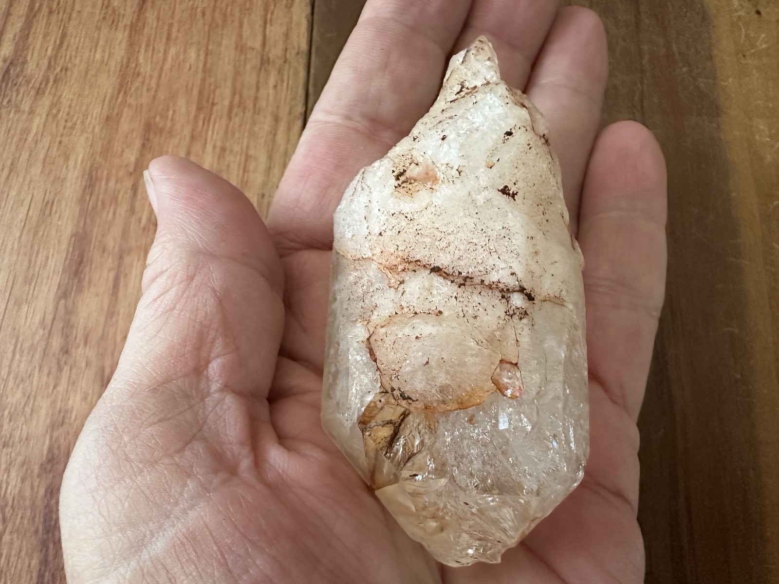 Raw Quartz Crystal Point 3″ Natural Uncleaned Rough Mineral Specimen Stained