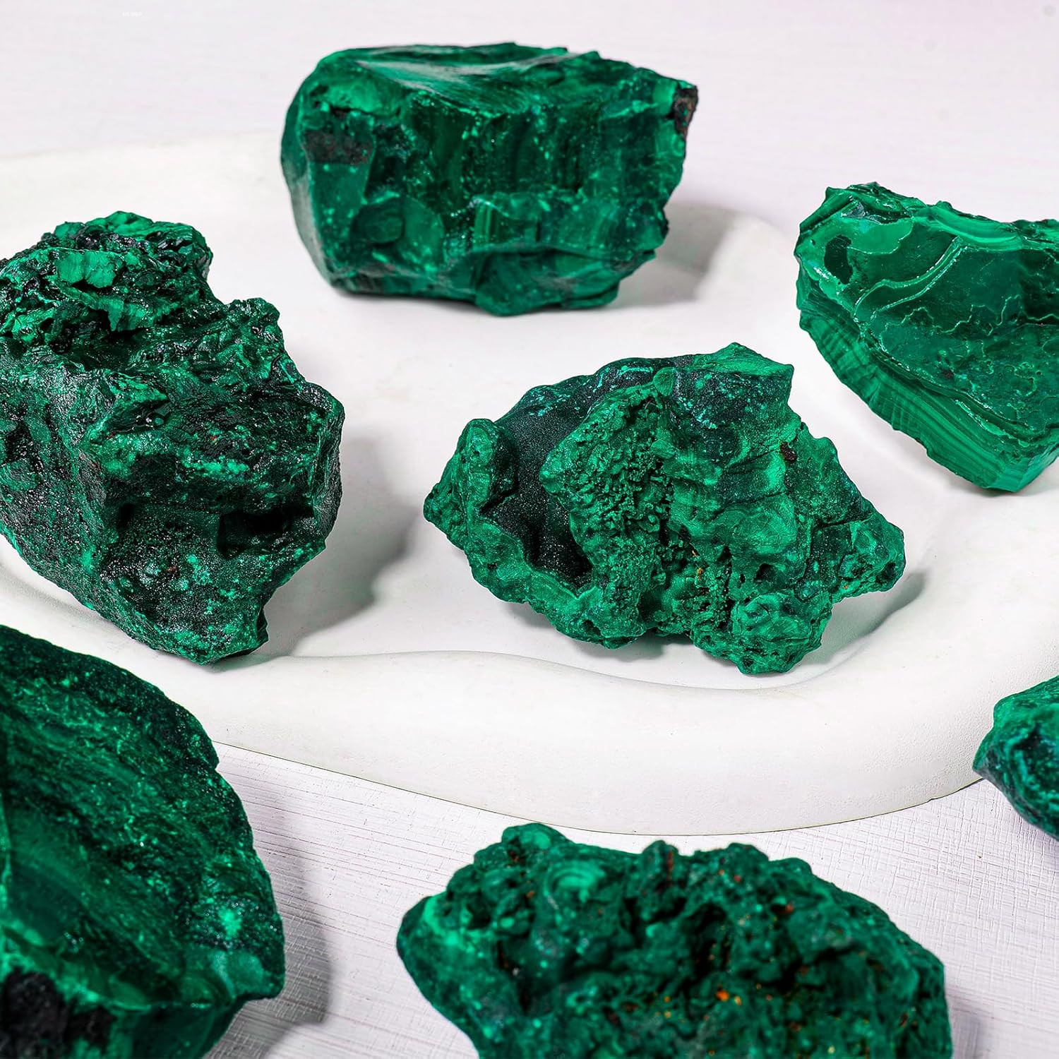 Natural Malachite Crystal Stone 0.11-0.22Lb Raw Malachite Stone Irregular Rough