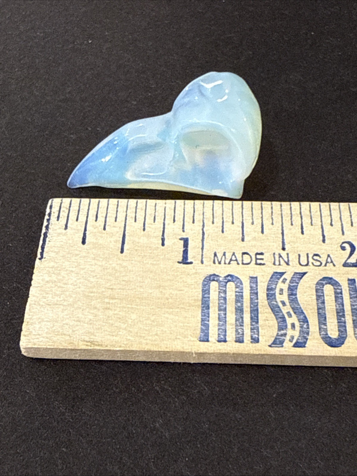 Opalite Crystal Skull & Raven Skull Set – Carved Iridescent Gemstone Lot of 2